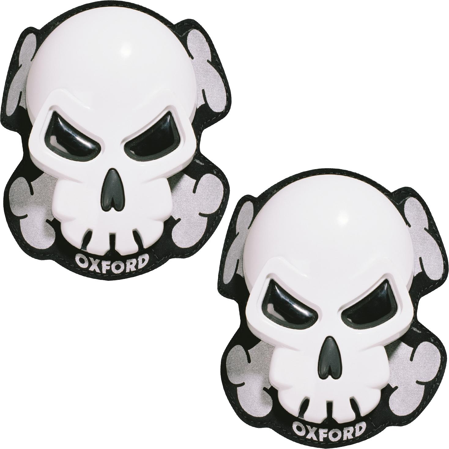 Oxford White Skull Motorcycle Knee Sliders