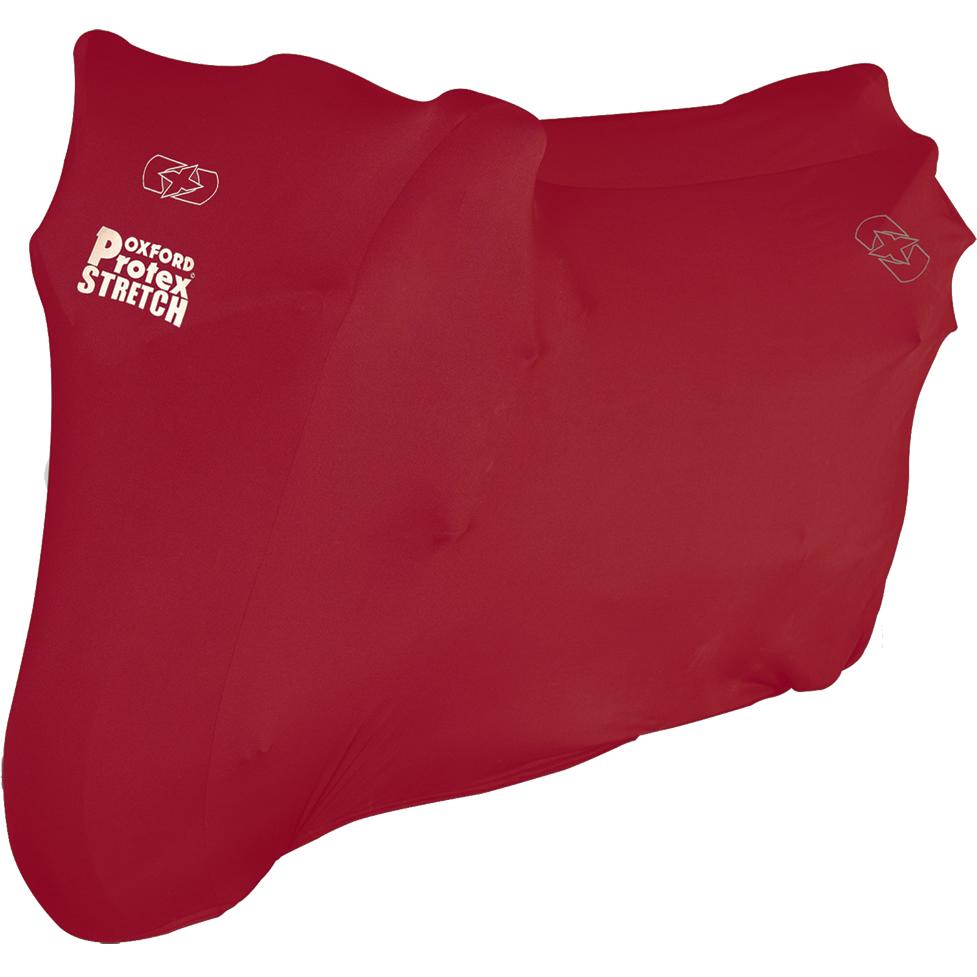 Oxford Red Protex Stretch-Fit Indoor Motorcycle Cover (X-Large)