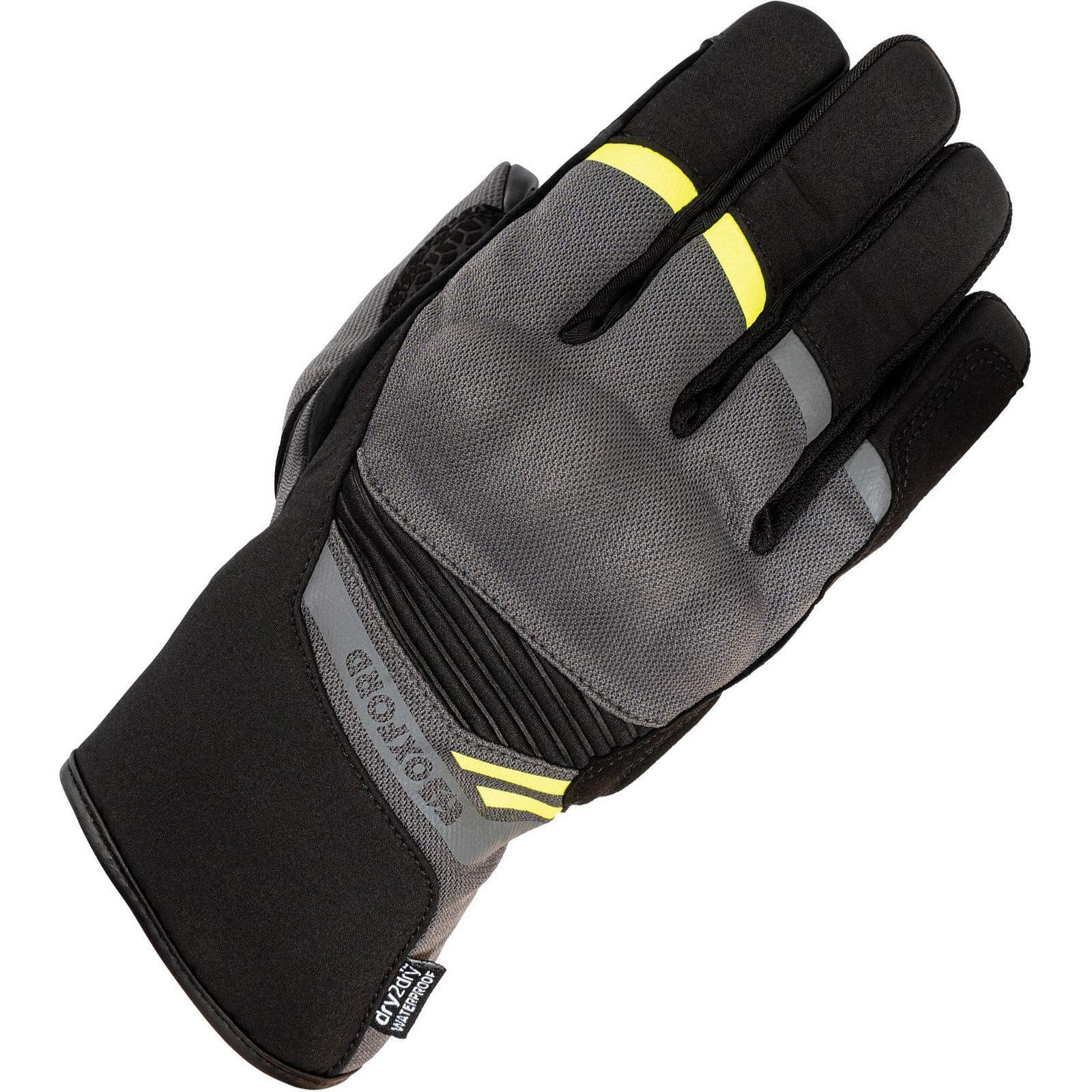 Oxford Charcoal Yellow Dakar 1.0 Dry2dry Motorcycle Gloves 3XL