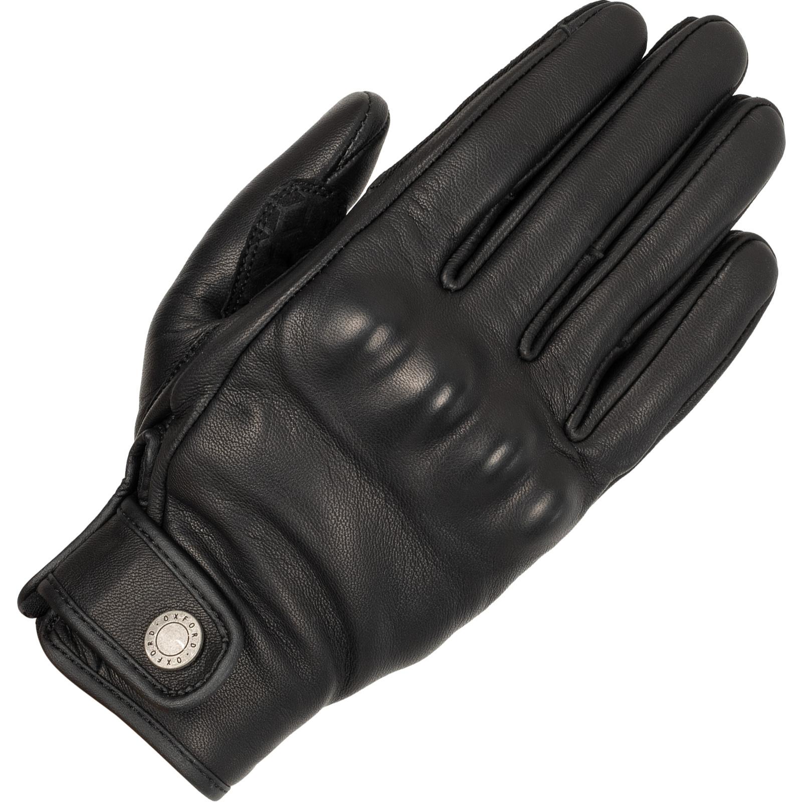 Oxford Women's Black Henlow Leather Motorcycle Gloves S