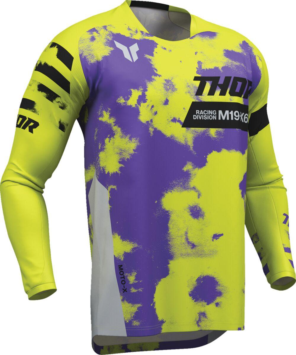 2910-8402 - Thor Launchmode Bleach Jersey Large - Acid/Black/Grey/Purple