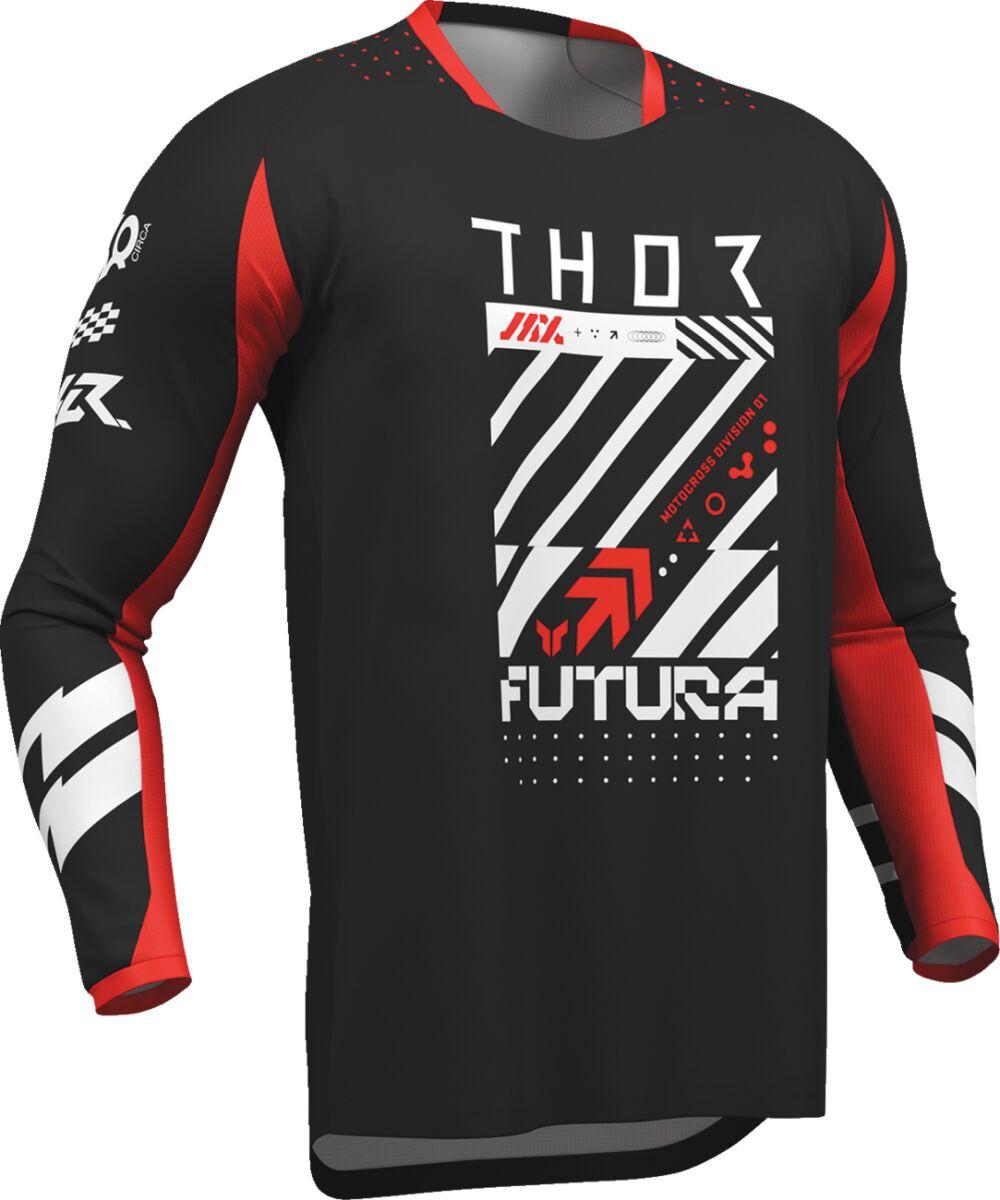 2910-8414 - Thor Launchmode Futura Jersey Large - Black/Red/White