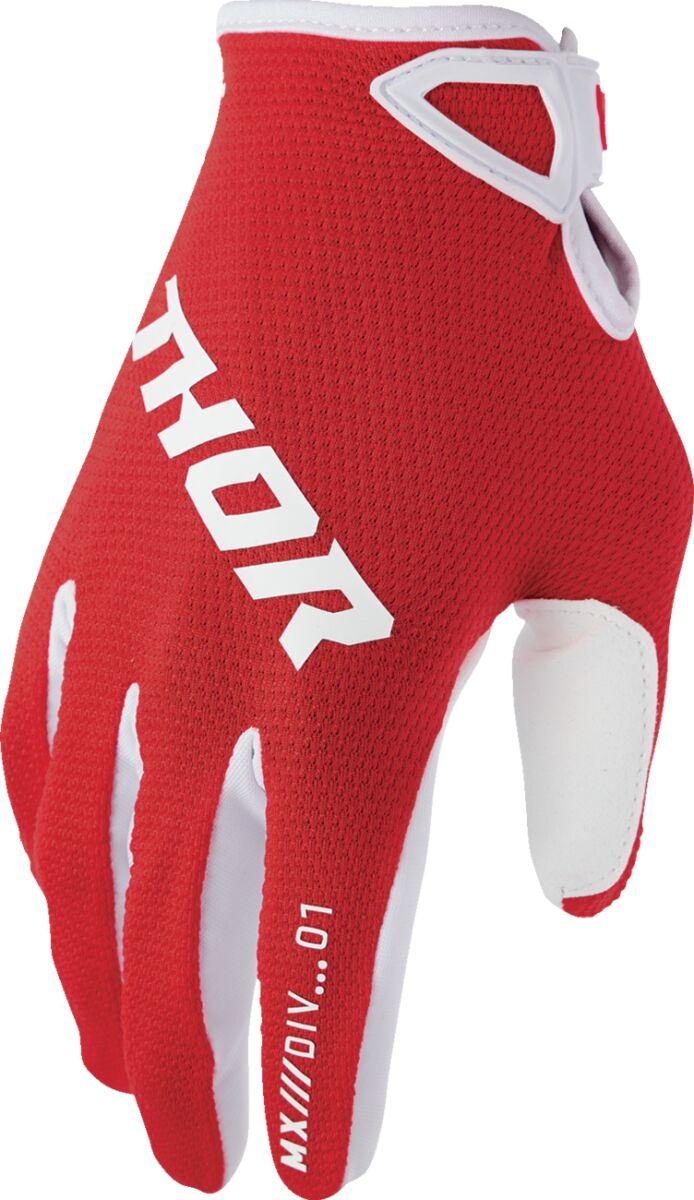3330-8340 - Thor Ridemode Static Gloves Large - Red/White