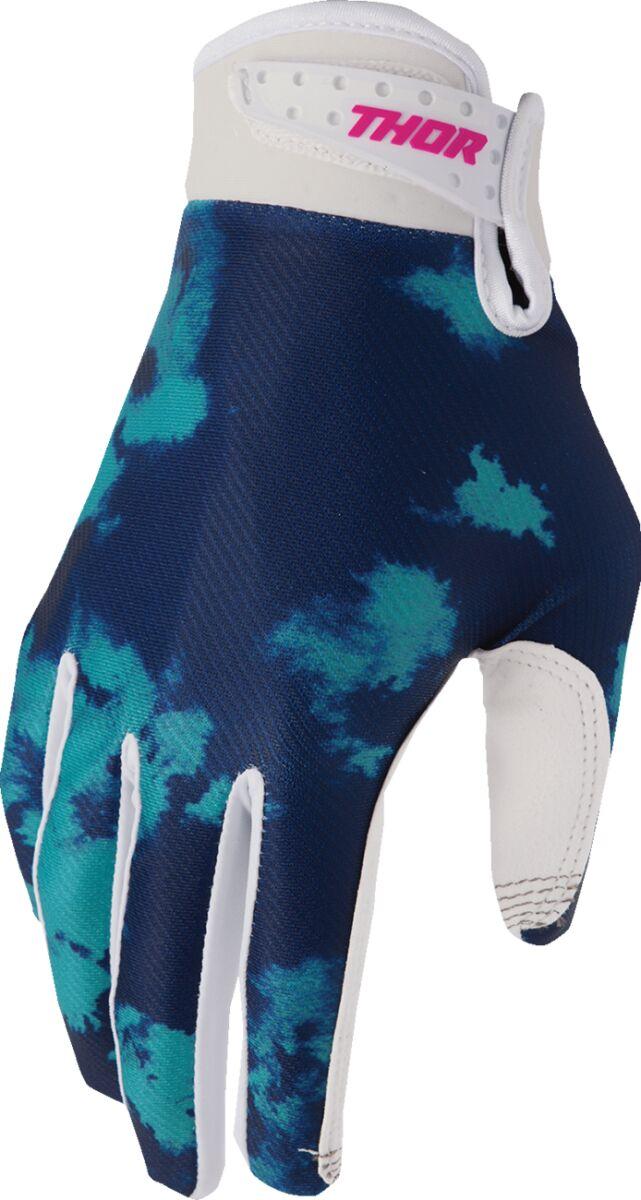 3332-1915 - Thor Youth Launchmode Bleach Gloves Medium - Aqua/Blue/White