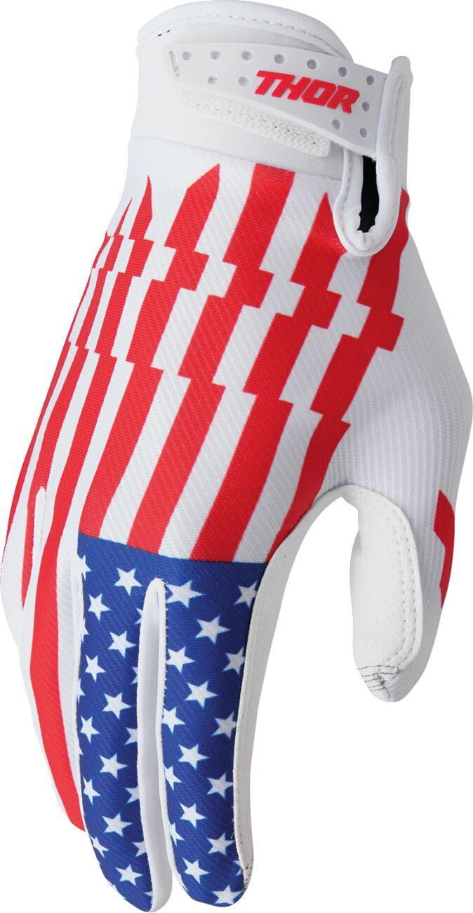 3330-8209 - Thor Launchmode Gloves Large - Blue/Red/White