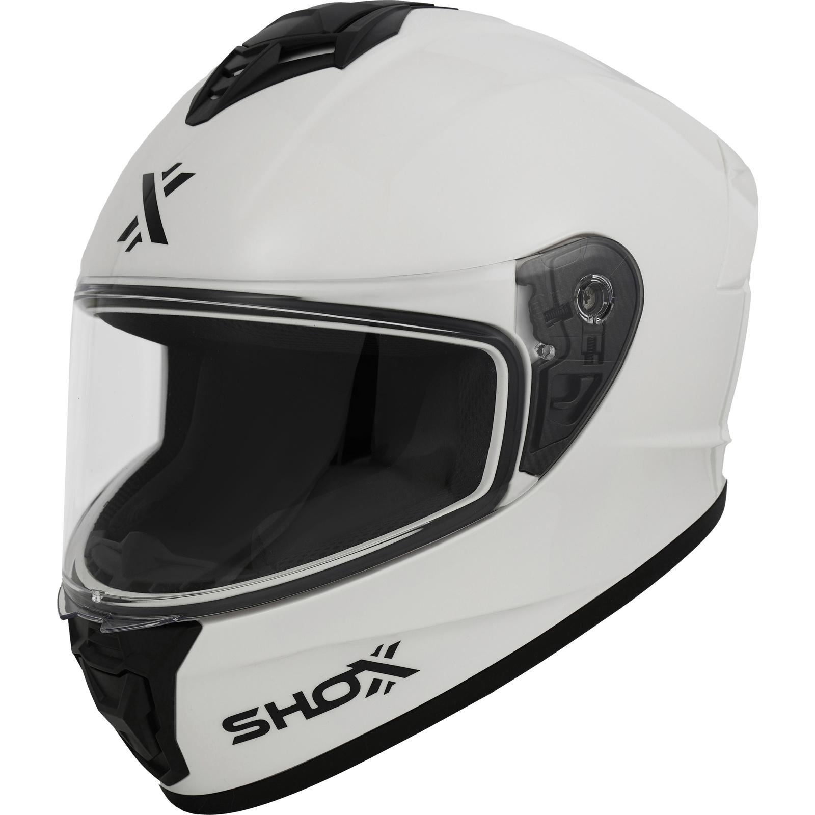 Shox Command Solid Motorcycle Helmet S White