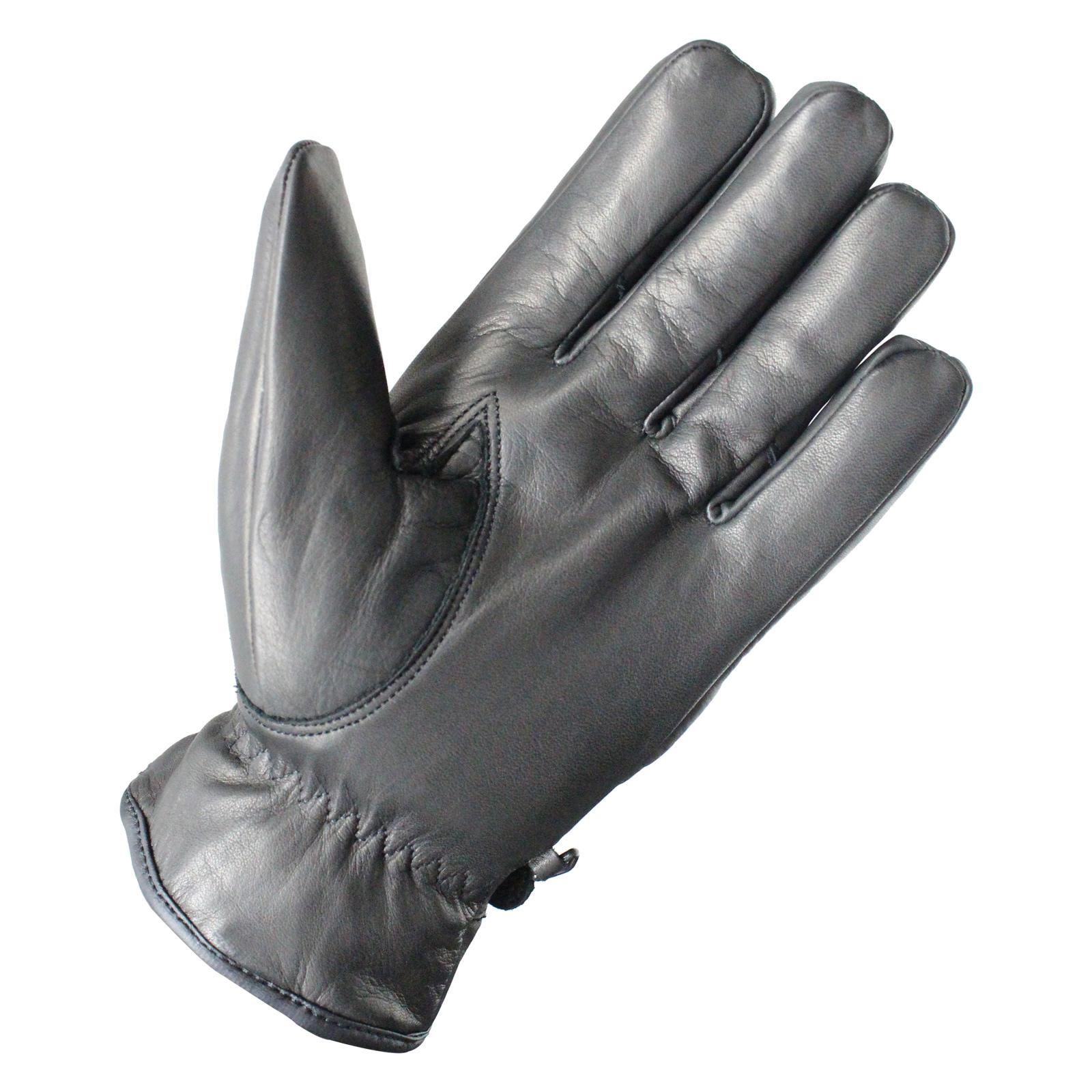 Black Echo Leather Motorcycle Gloves M image 2