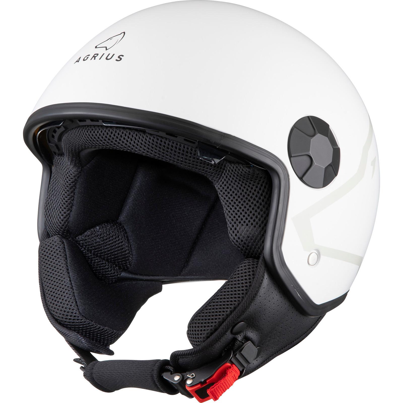 Agrius Score Shield Open Face Motorcycle Helmet S Matt Light Grey image 2