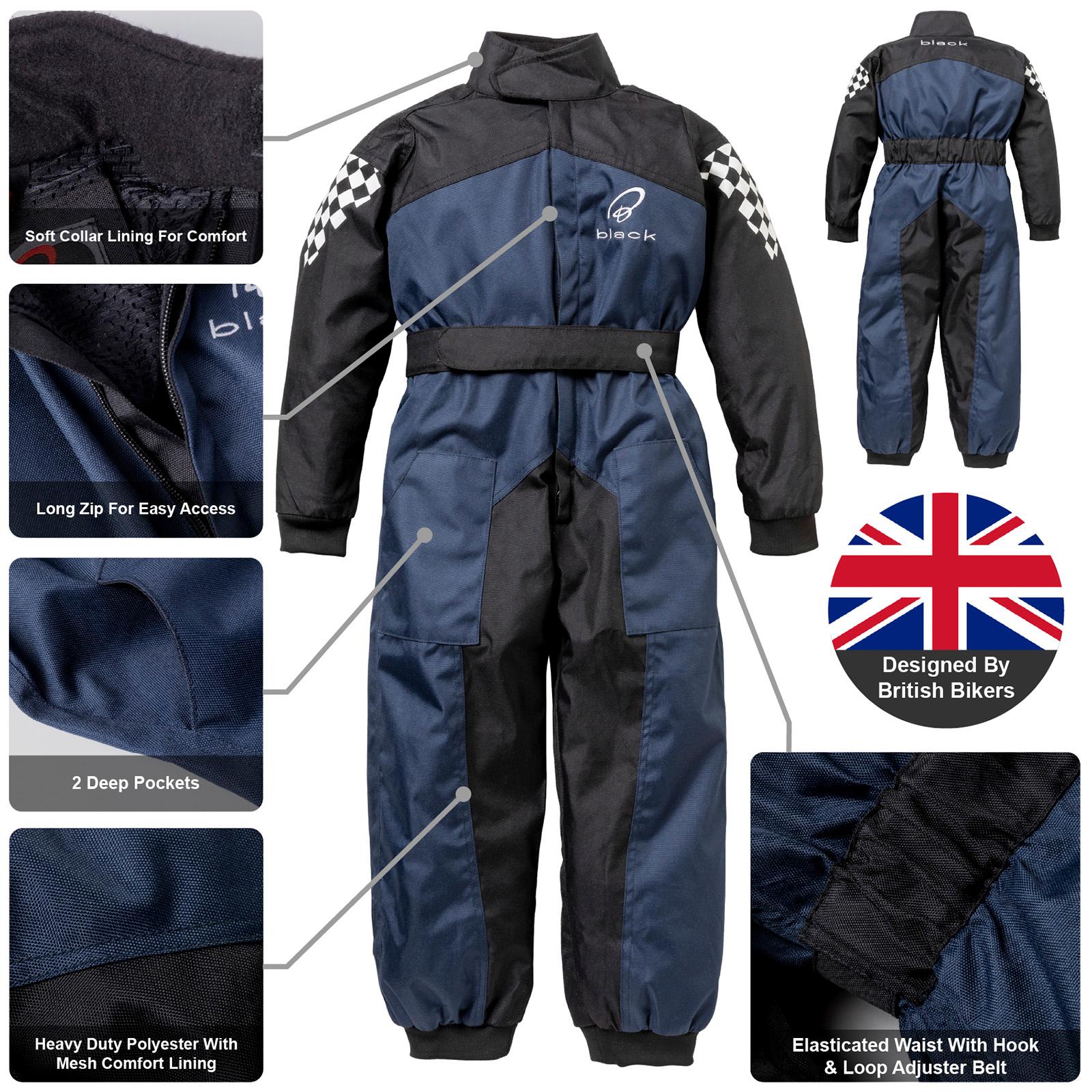 Black Kids FastTrack Race Suit M Black Blue image 2