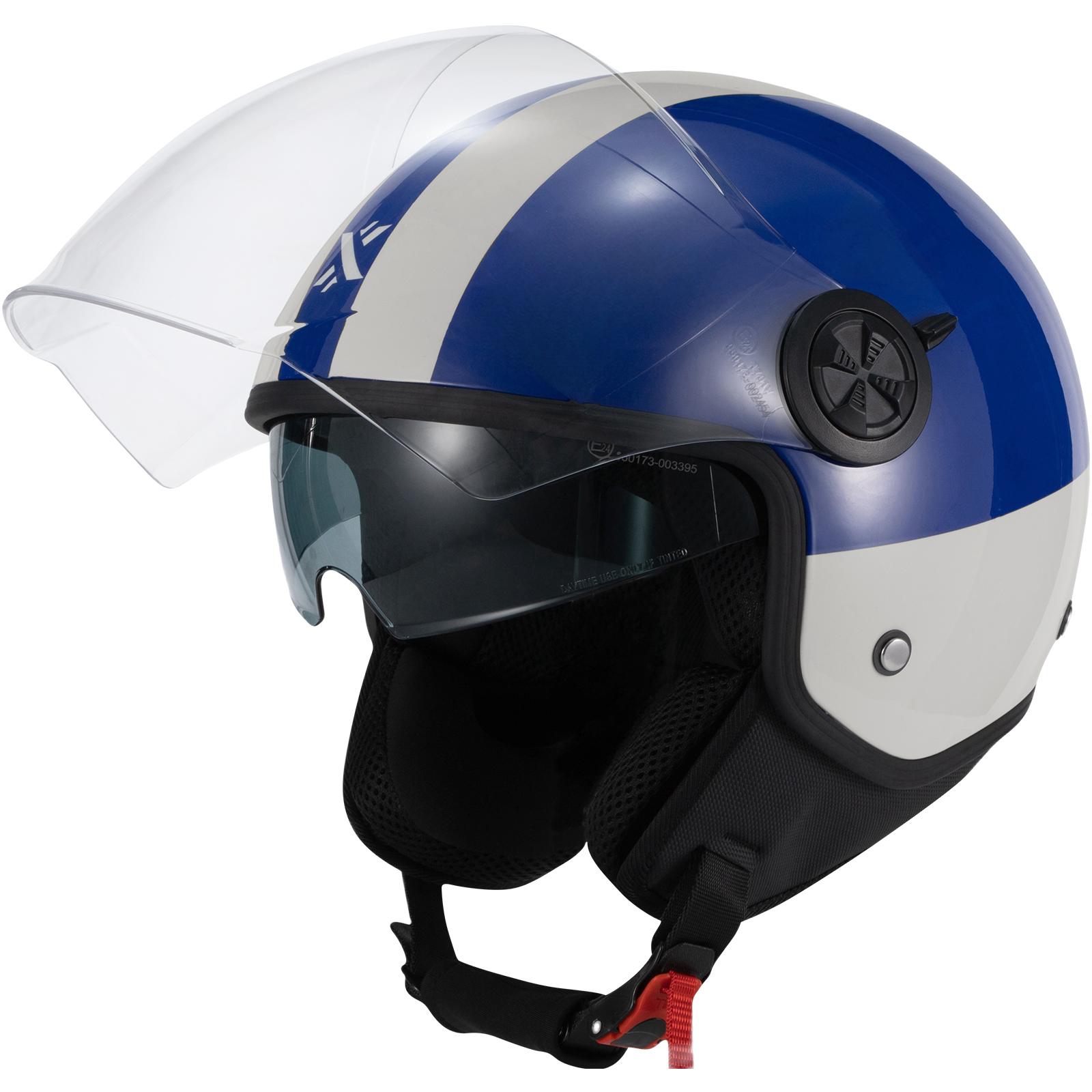 Shox Interceptor SV Ranger Open Face Motorcycle Helmet XL Gloss Grey Blue image 2