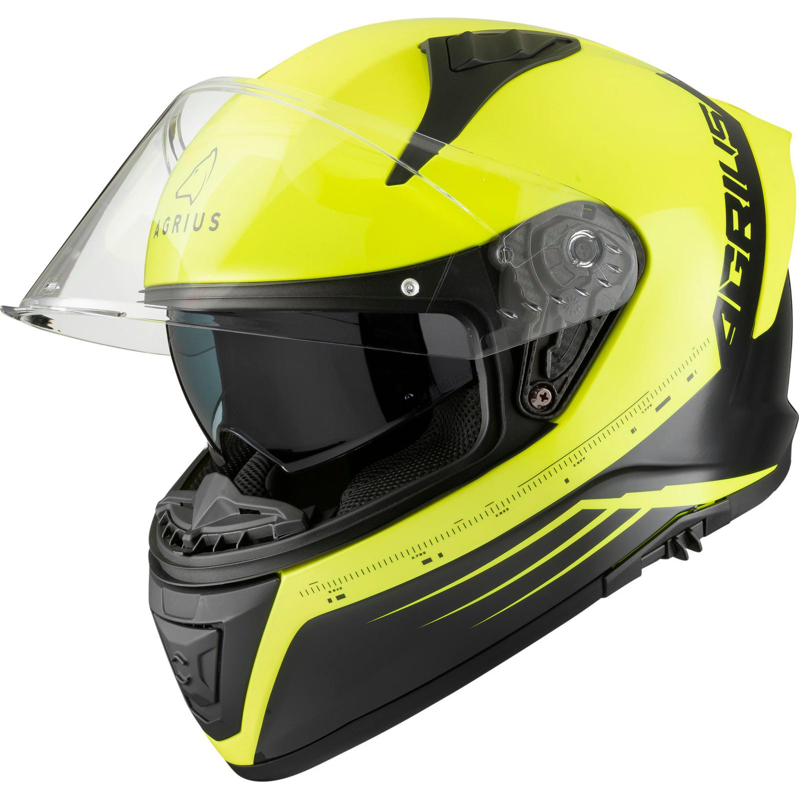 Agrius Storm Calibration Motorcycle Helmet M Gloss Yellow Black image 2