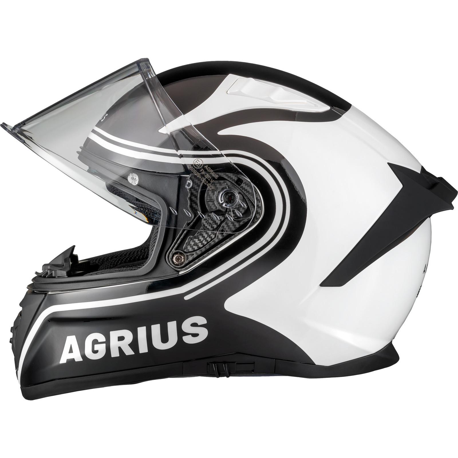 Agrius Storm Discharge Motorcycle Helmet L Gloss Black White image 2