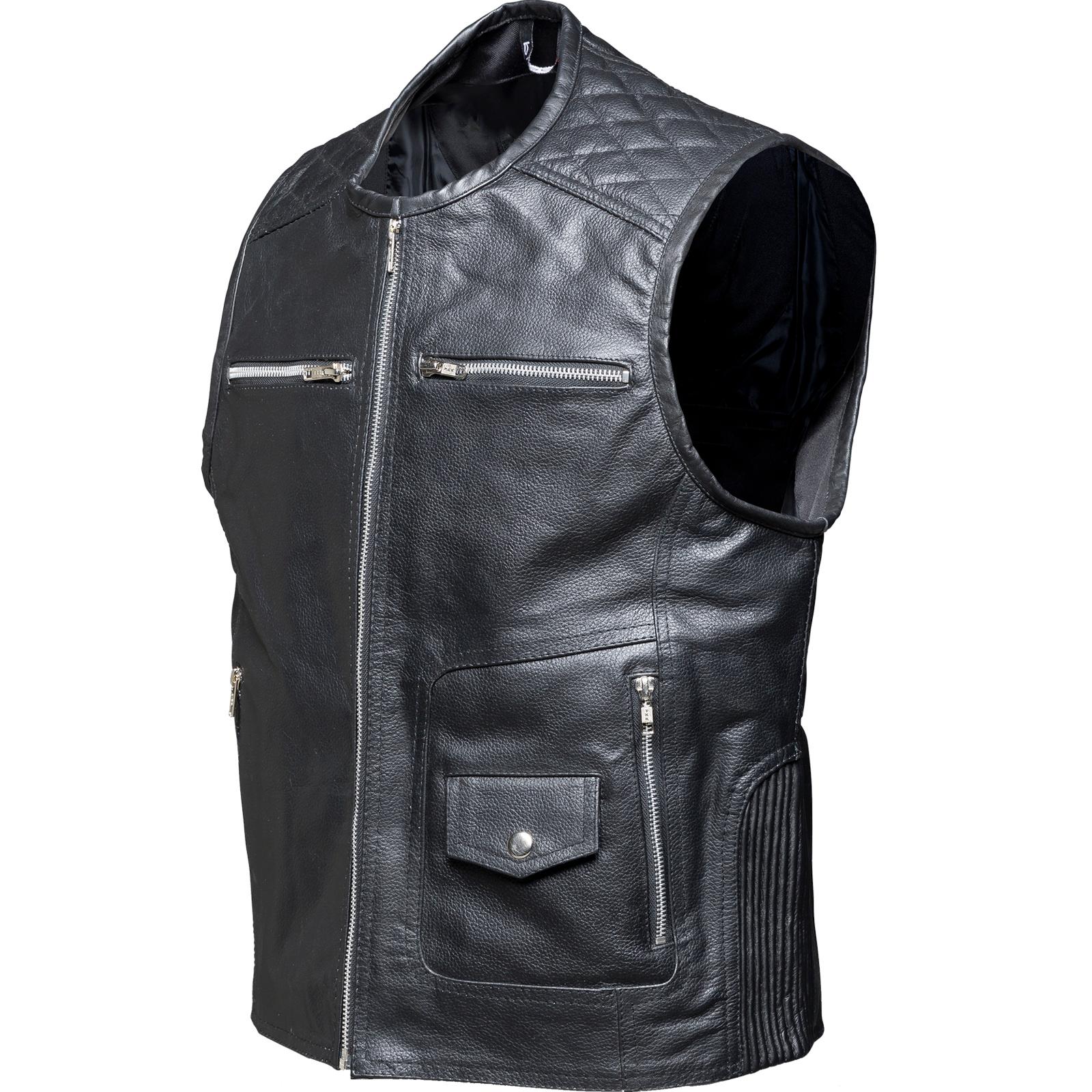 Black Phoenix Leather Motorcycle Vest XL Black