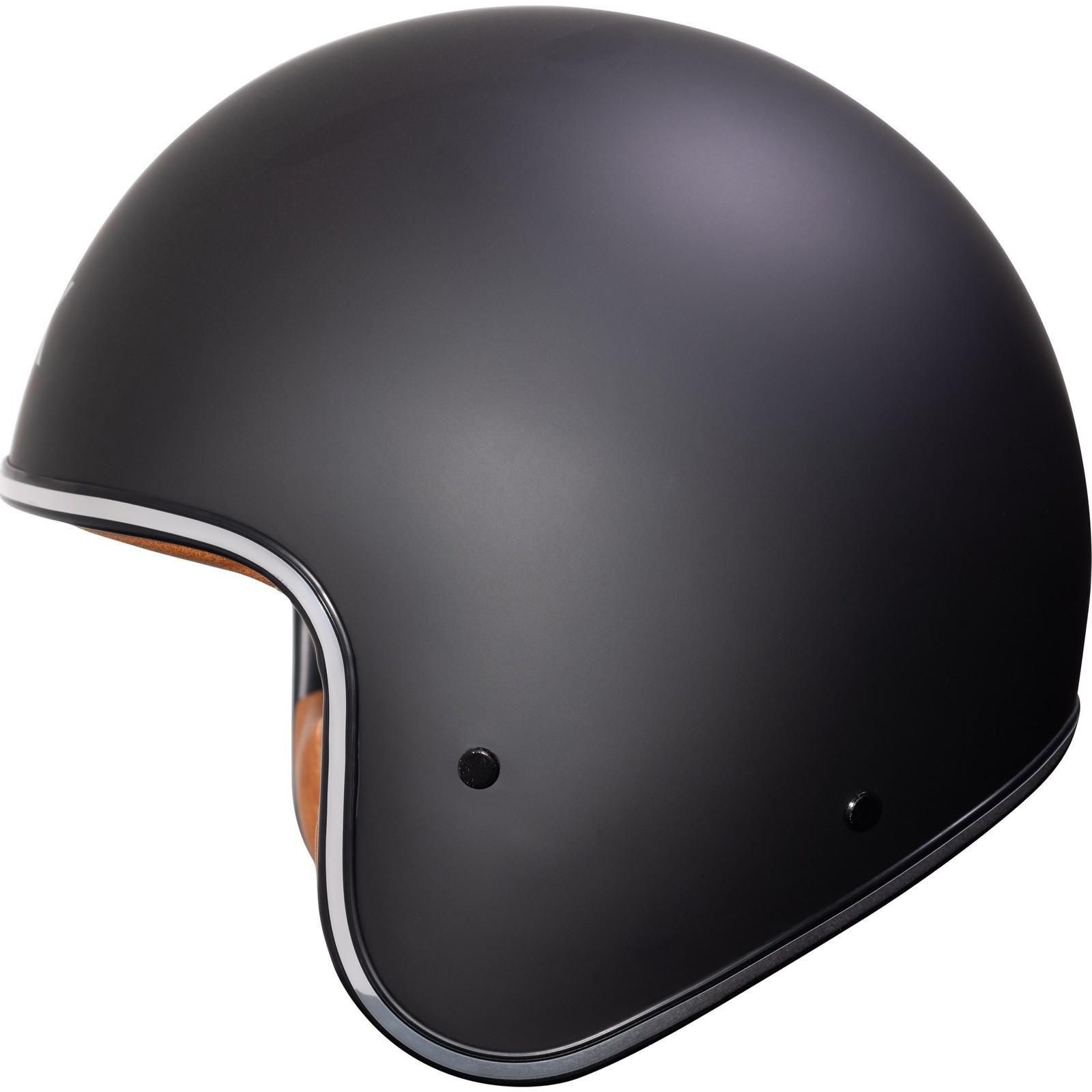 Shox Classic Solid Open Face Motorcycle Helmet M Matt Black image 2