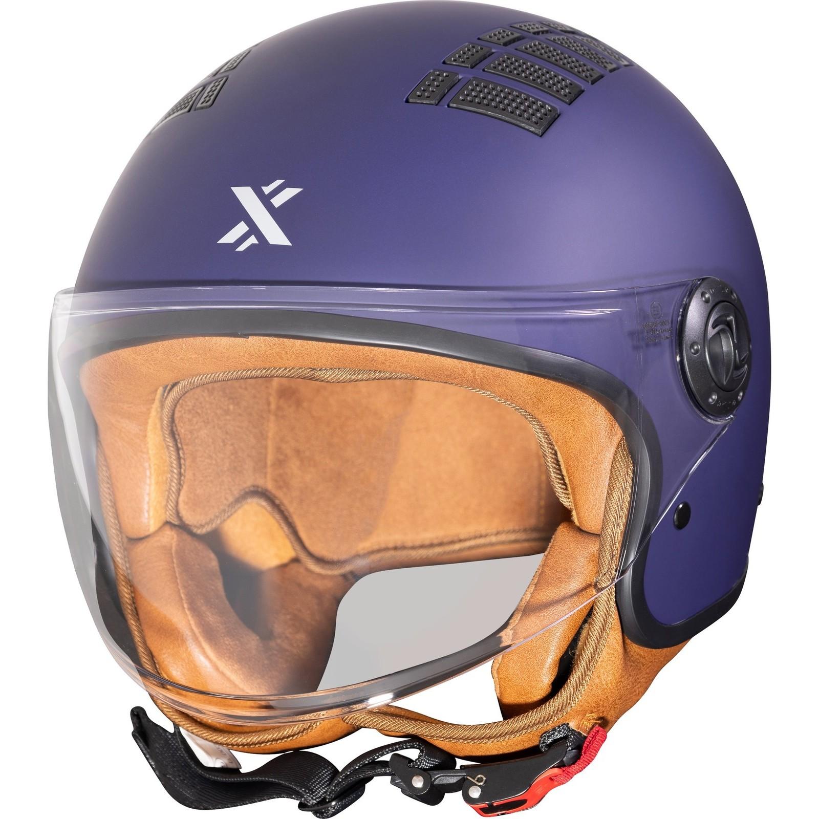 Shox Jetstream Solid Open Face Motorcycle Helmet XS Matt Deep Blue