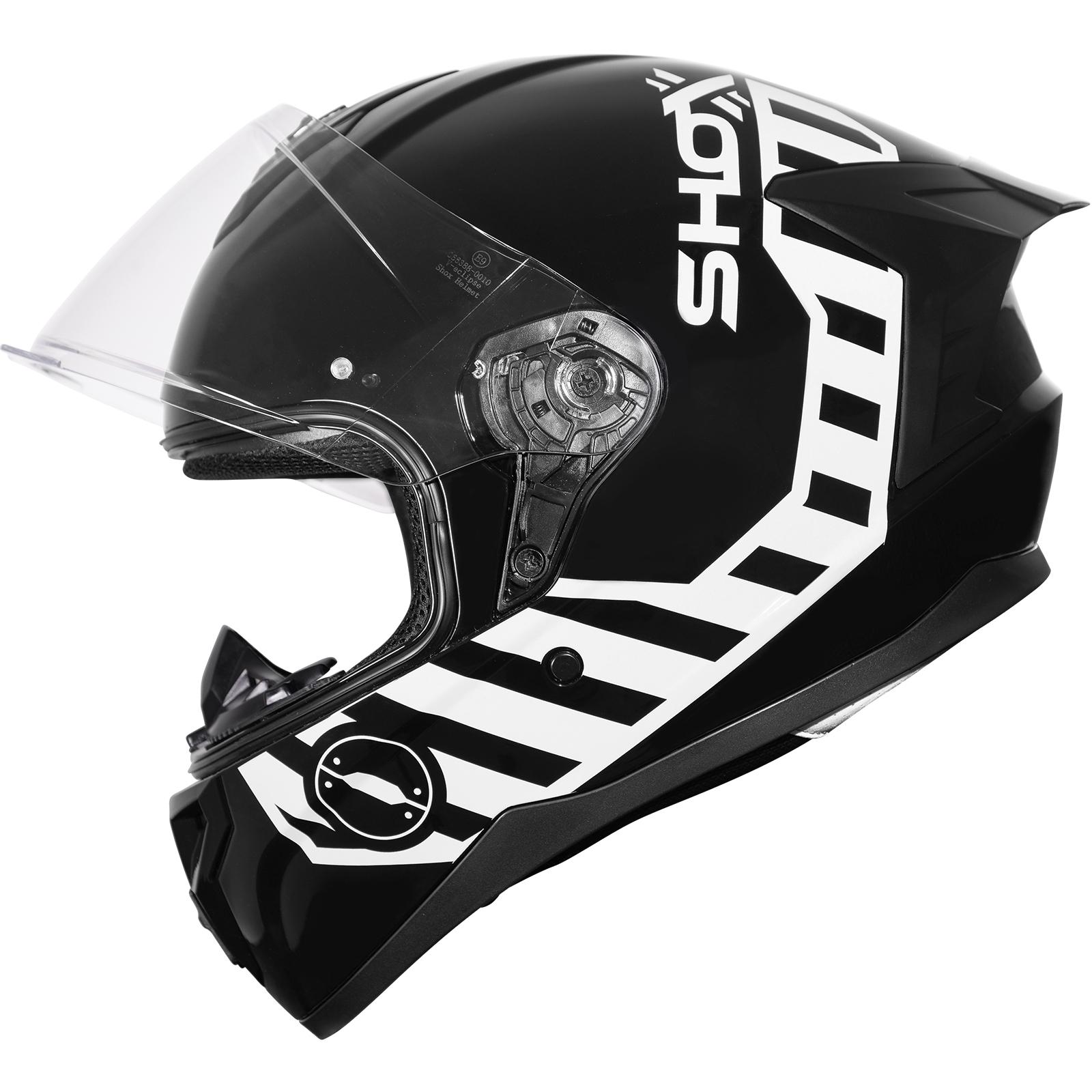 Shox Apex Core Motorcycle Helmet XXL Gloss Black White image 2
