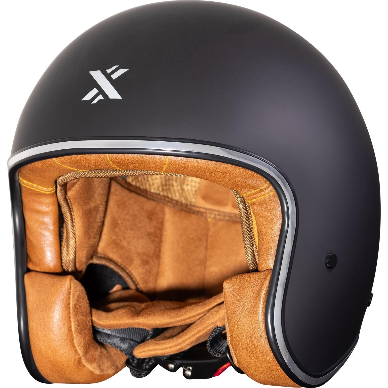 Shox Classic Solid Open Face Motorcycle Helmet XS Matt Black