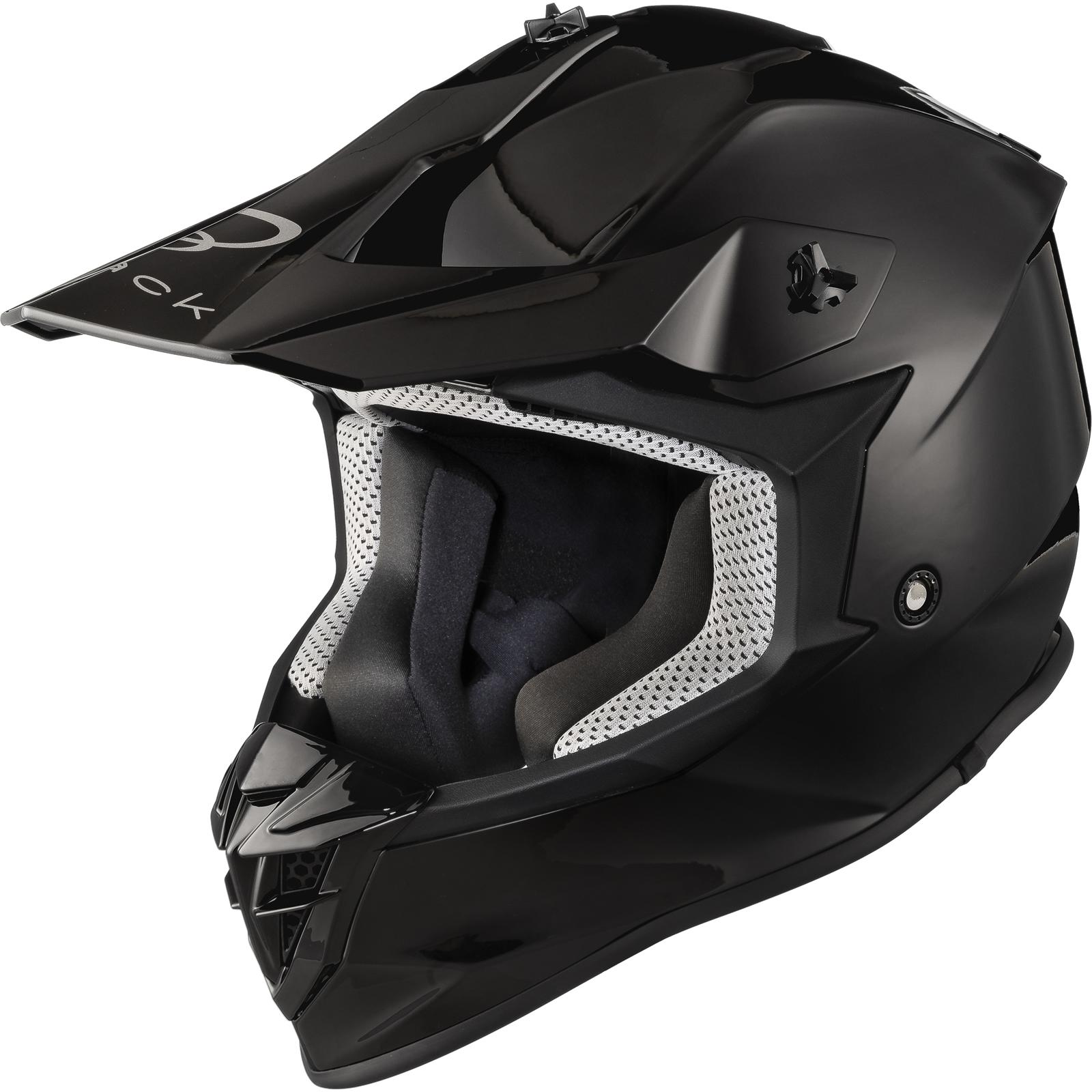 Black Gravel Solid Motocross Helmet S Gloss Black