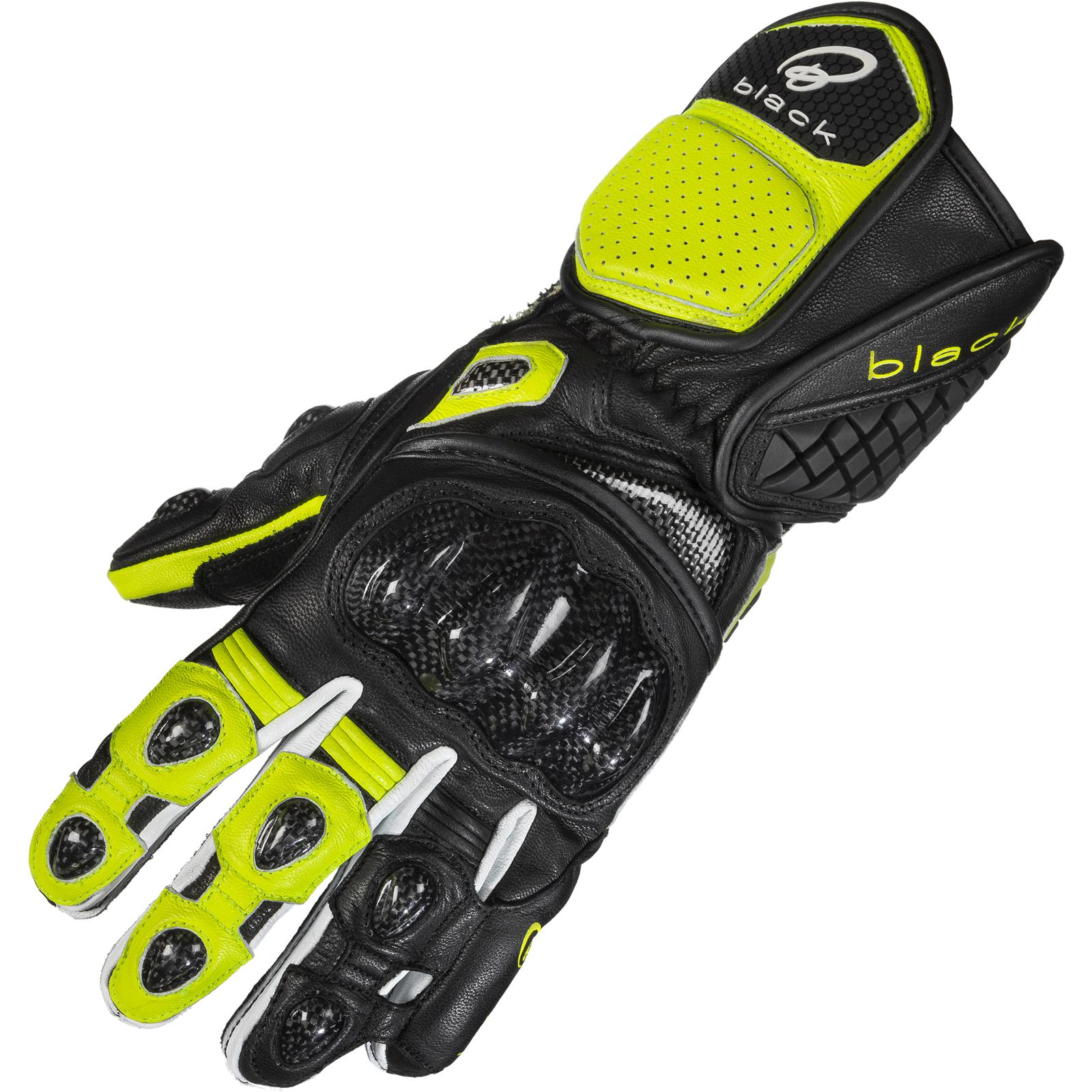Black Raptor 390 Motorcycle Gloves M Black Hi-Viz image 2