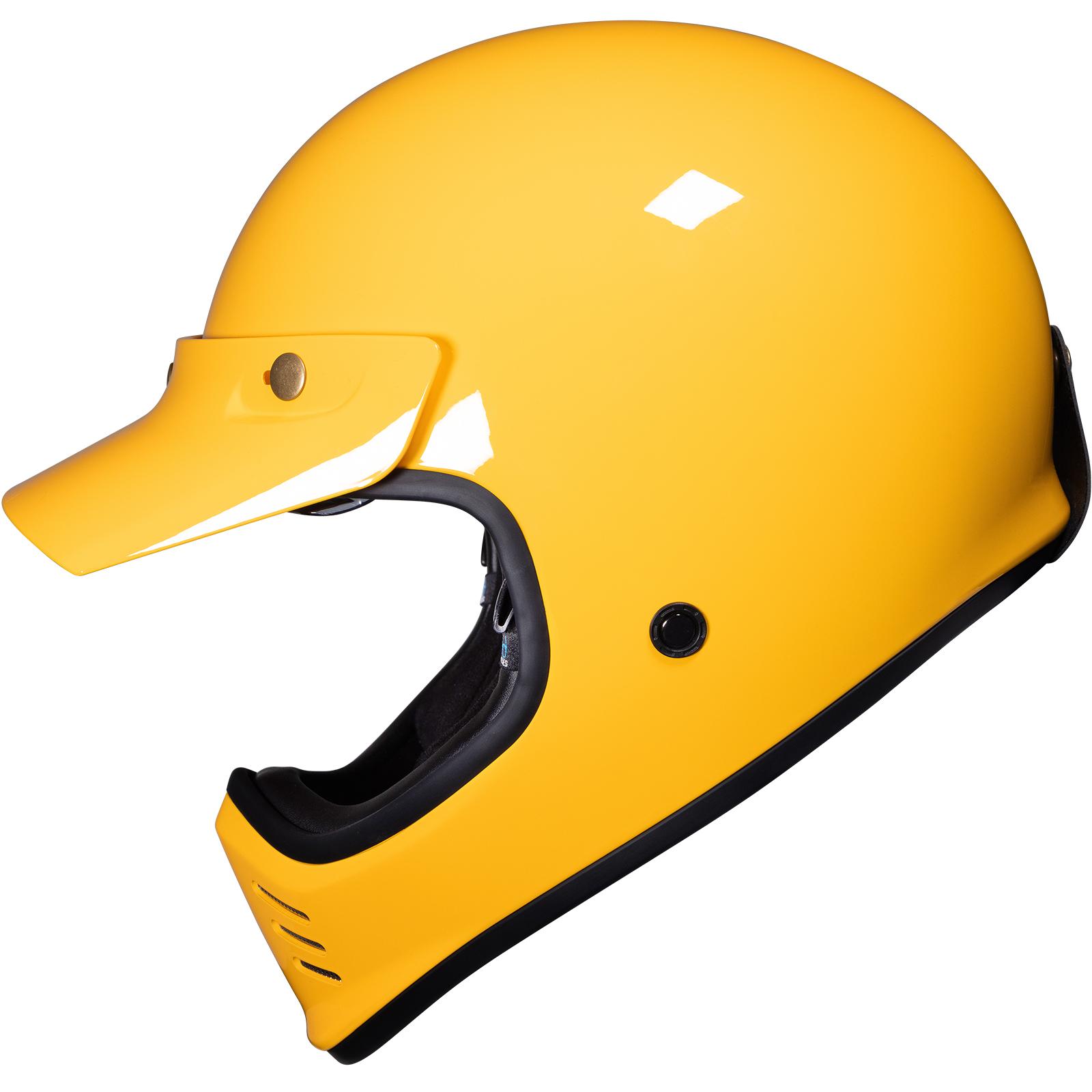 Black Royale II Retro Motorcycle Helmet M Gloss Sunset Yellow image 2