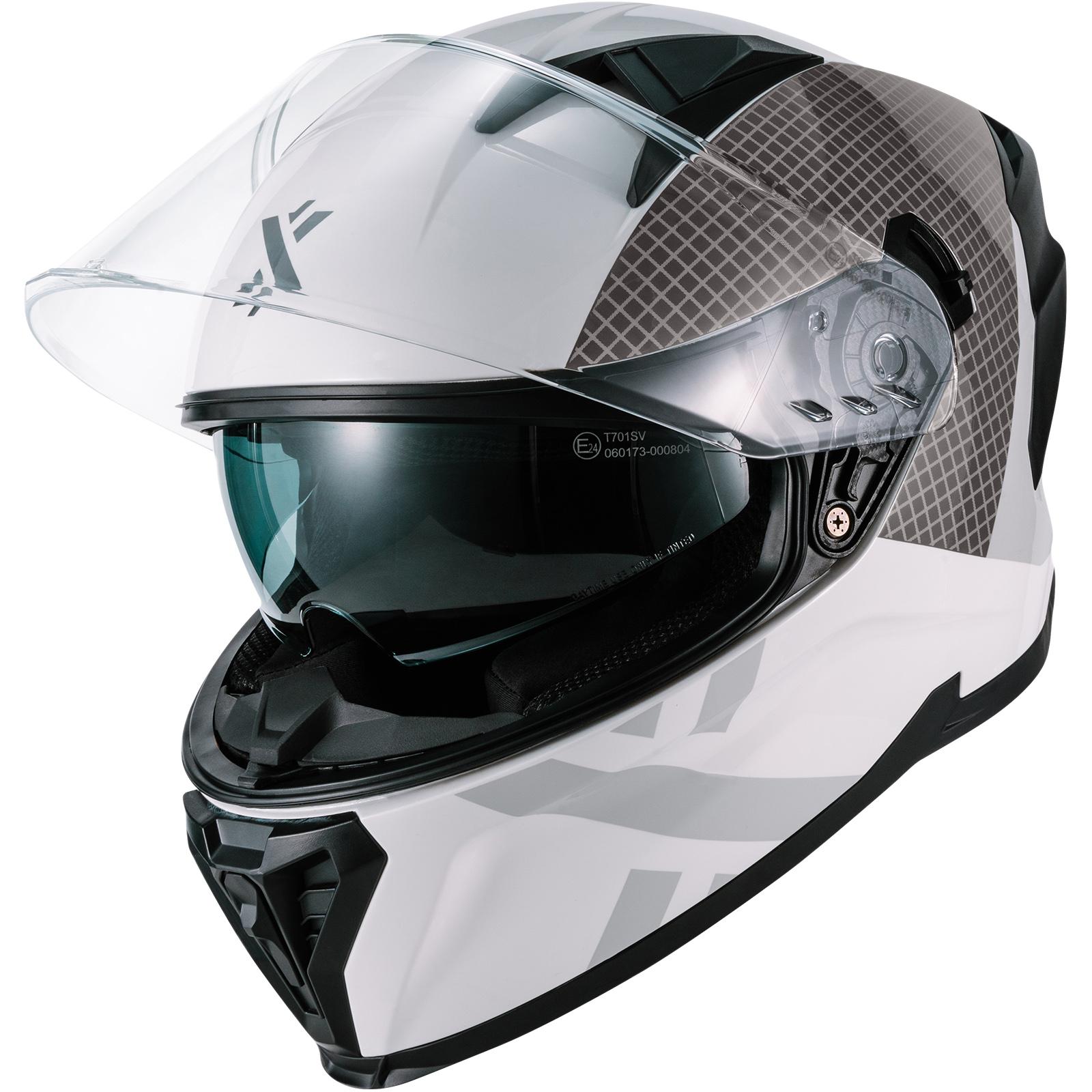 Shox Rapid Speedway Motorcycle Helmet L Gloss White image 2