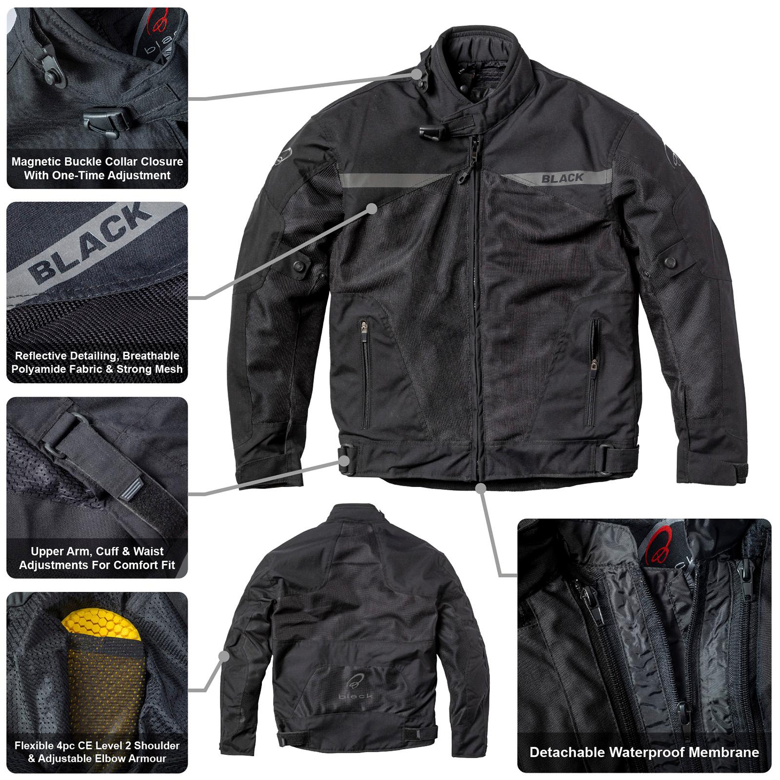 Black Openwork Air Motorcycle Jacket M Black image 2