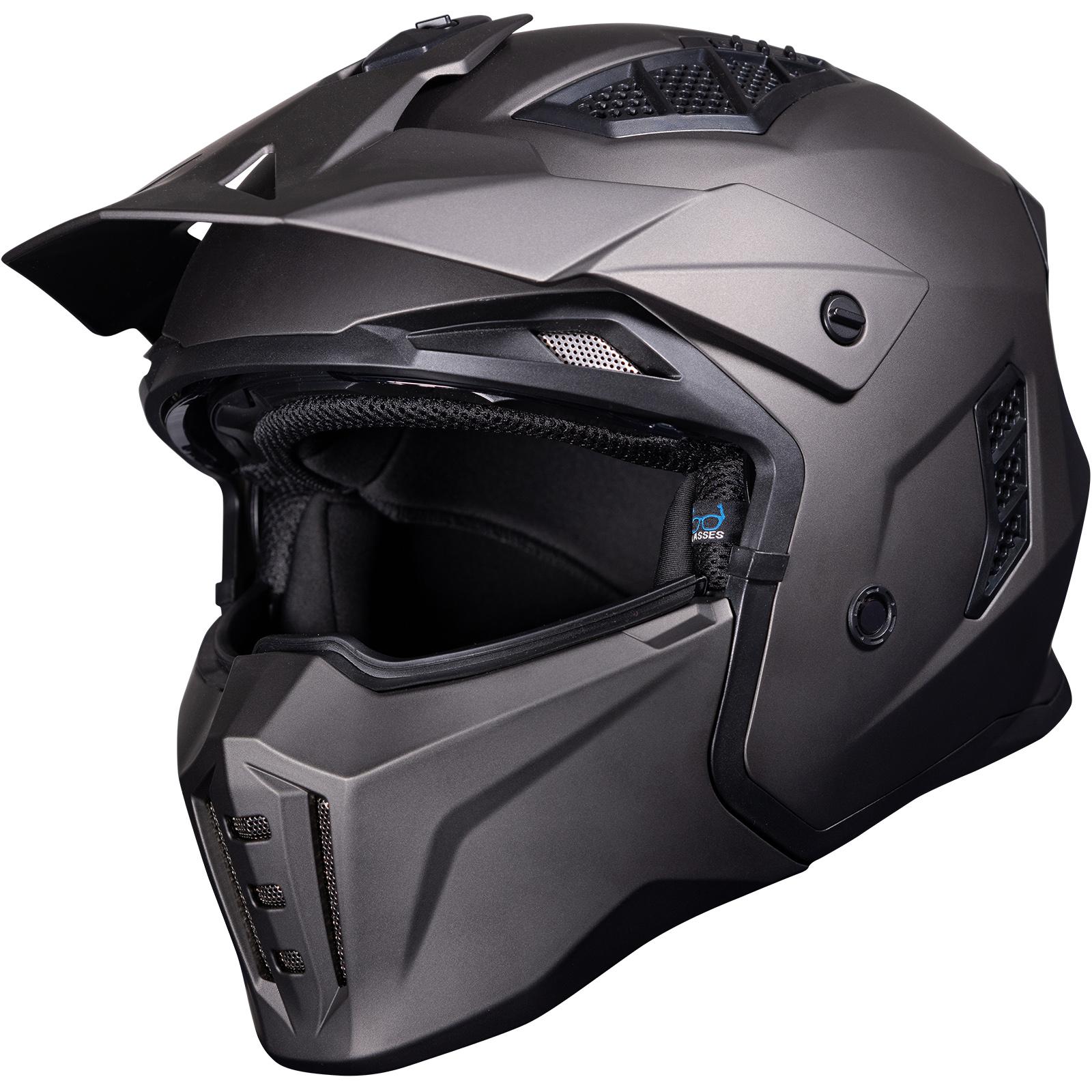 Black Street Fighter Open Face Motorcycle Helmet XL Matt Bronze image 2