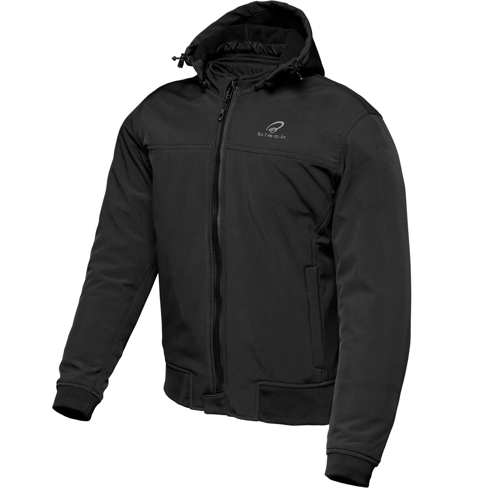 Black Premium Soft Shell Motorcycle Hoodie L Black