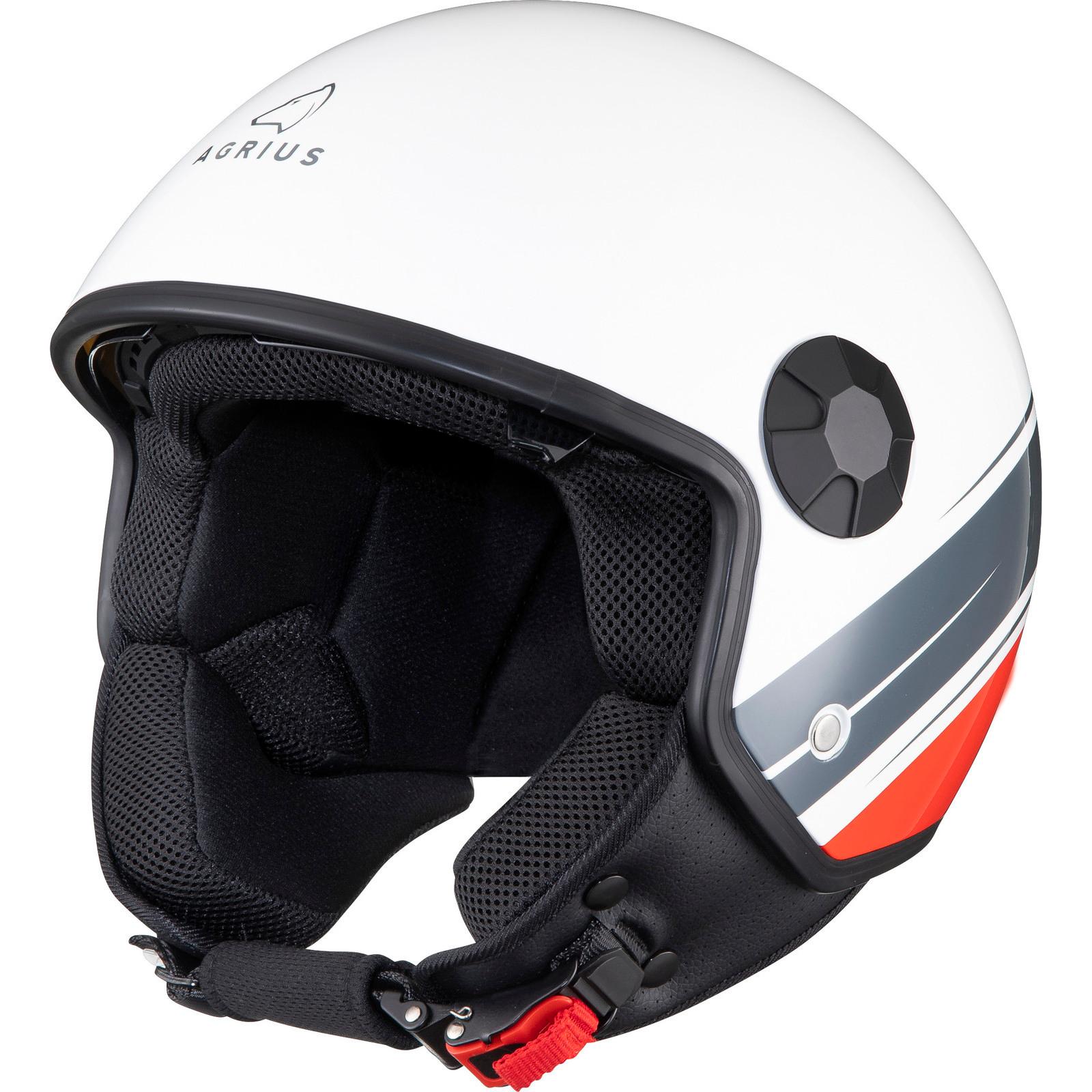 Agrius Score Conoid Open Face Motorcycle Helmet XS Gloss White image 2