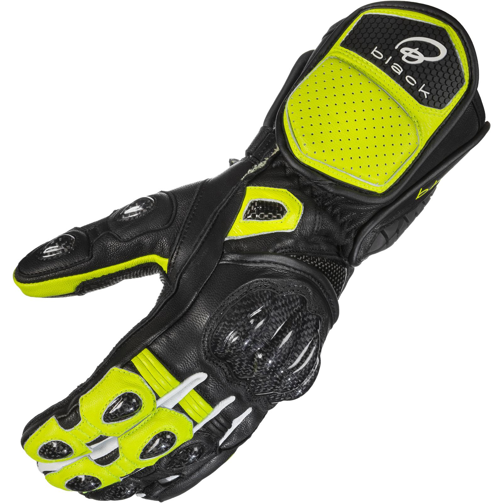 Black Raptor 390 Motorcycle Gloves L Black Hi-Viz
