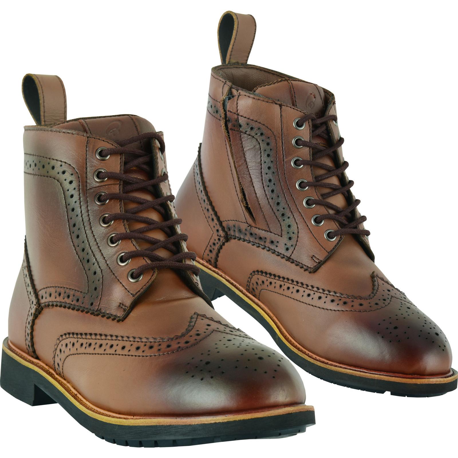 Black Officer Brogue Motorcycle Boots 46 Brown (UK 12)