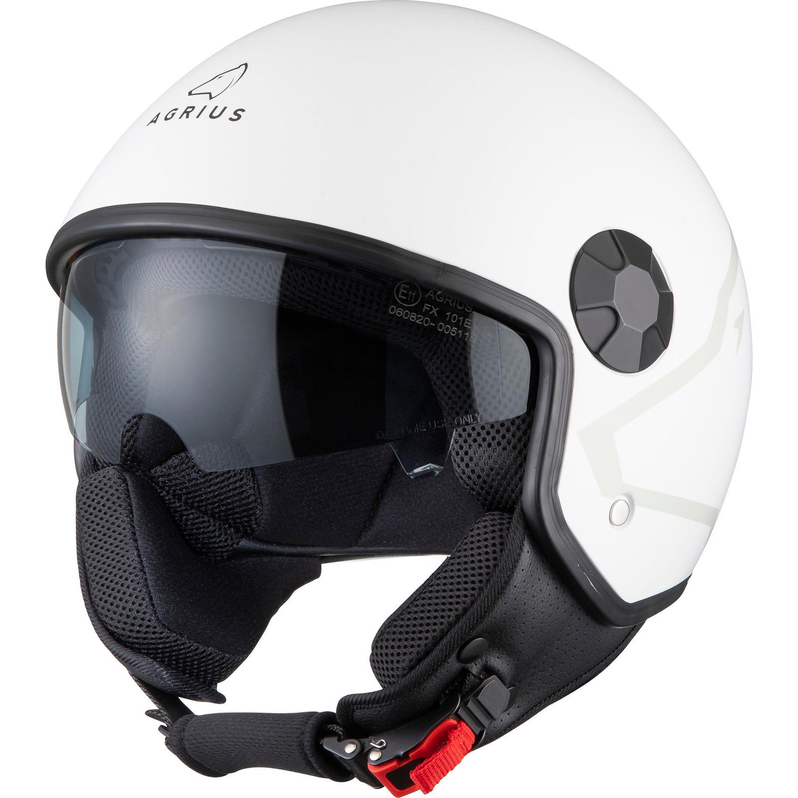 Agrius Score Shield Open Face Motorcycle Helmet M Matt Light Grey