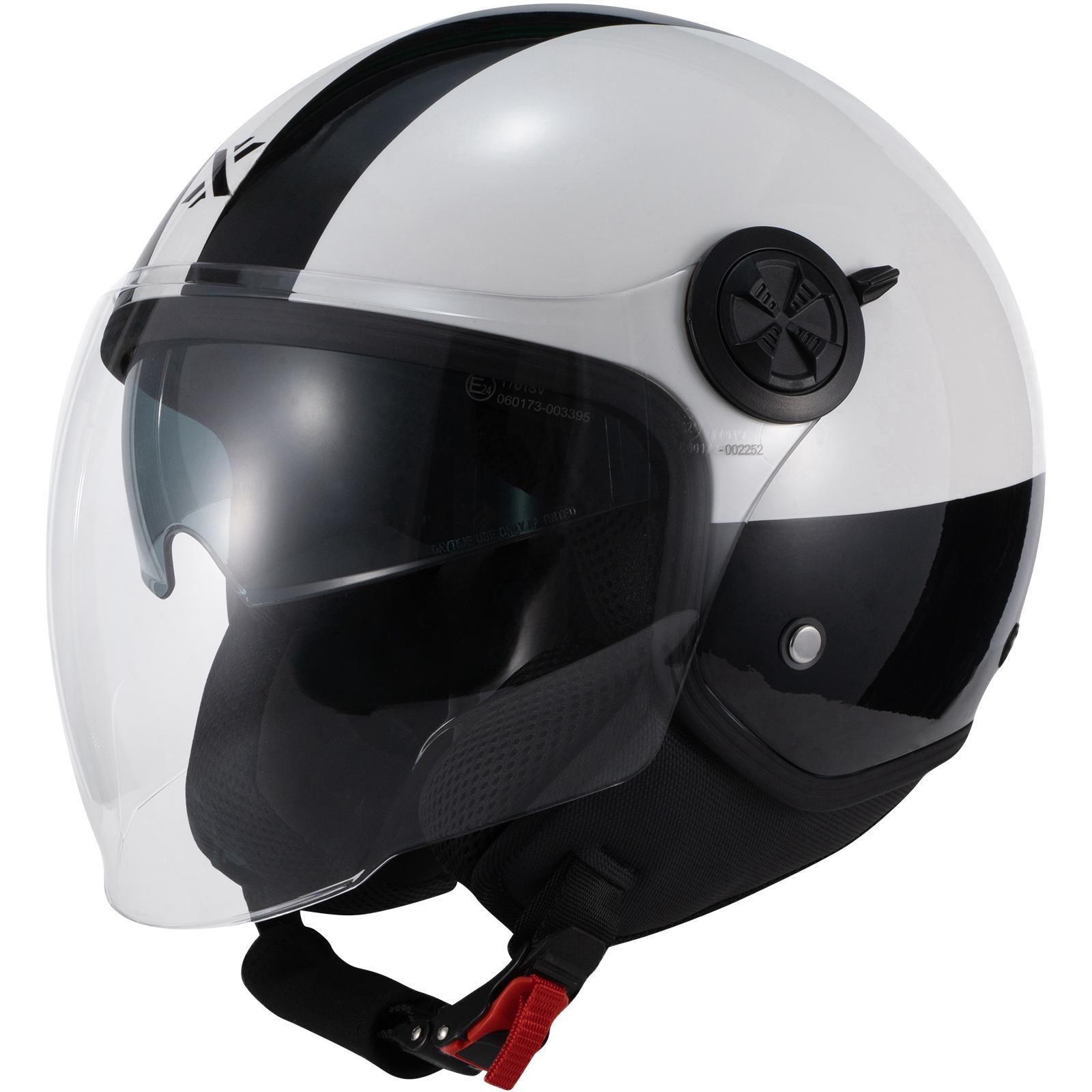 Shox Interceptor SV Ranger Open Face Motorcycle Helmet L Gloss Black White