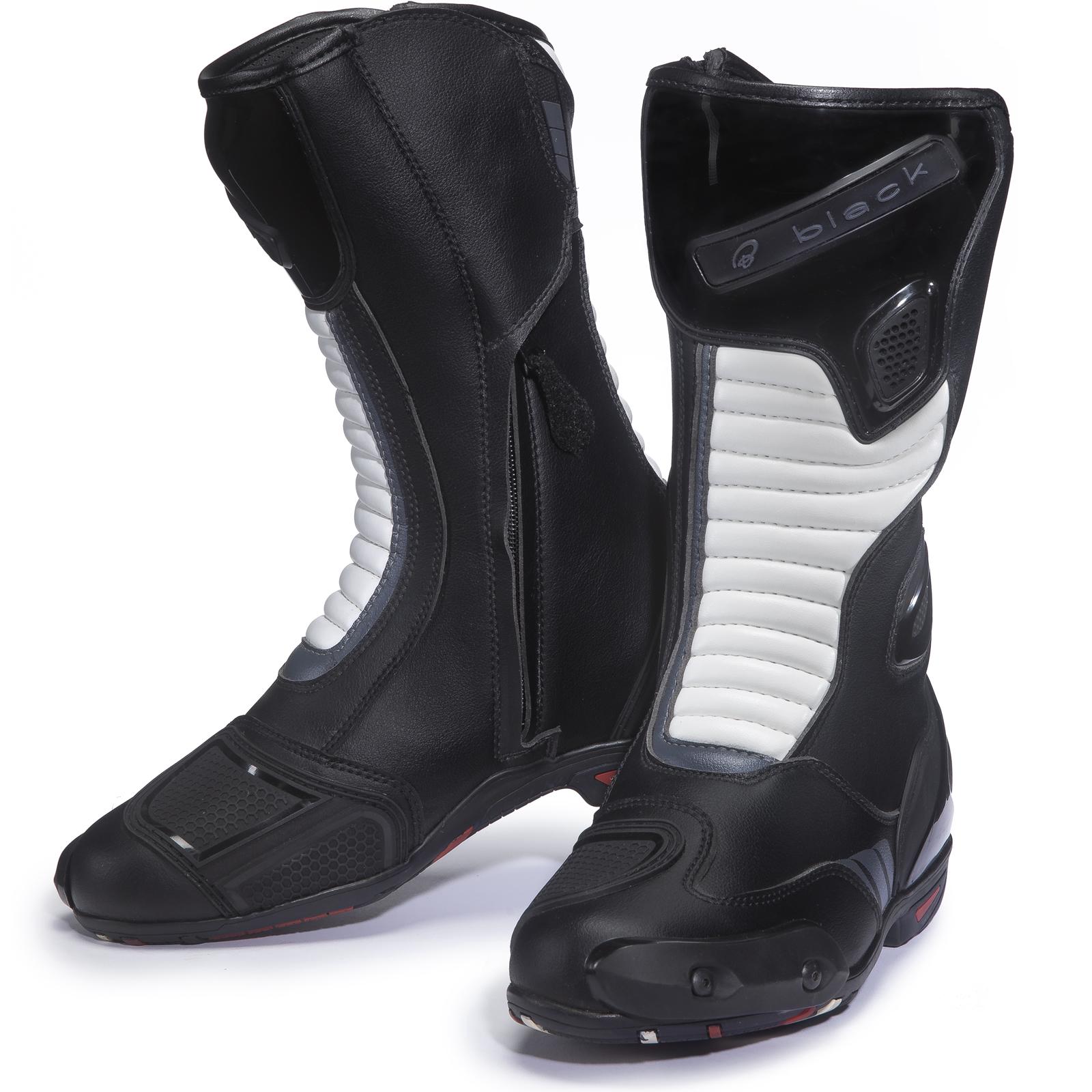 Black Rapid WP Motorcycle Boots 42 Black White (UK 8)