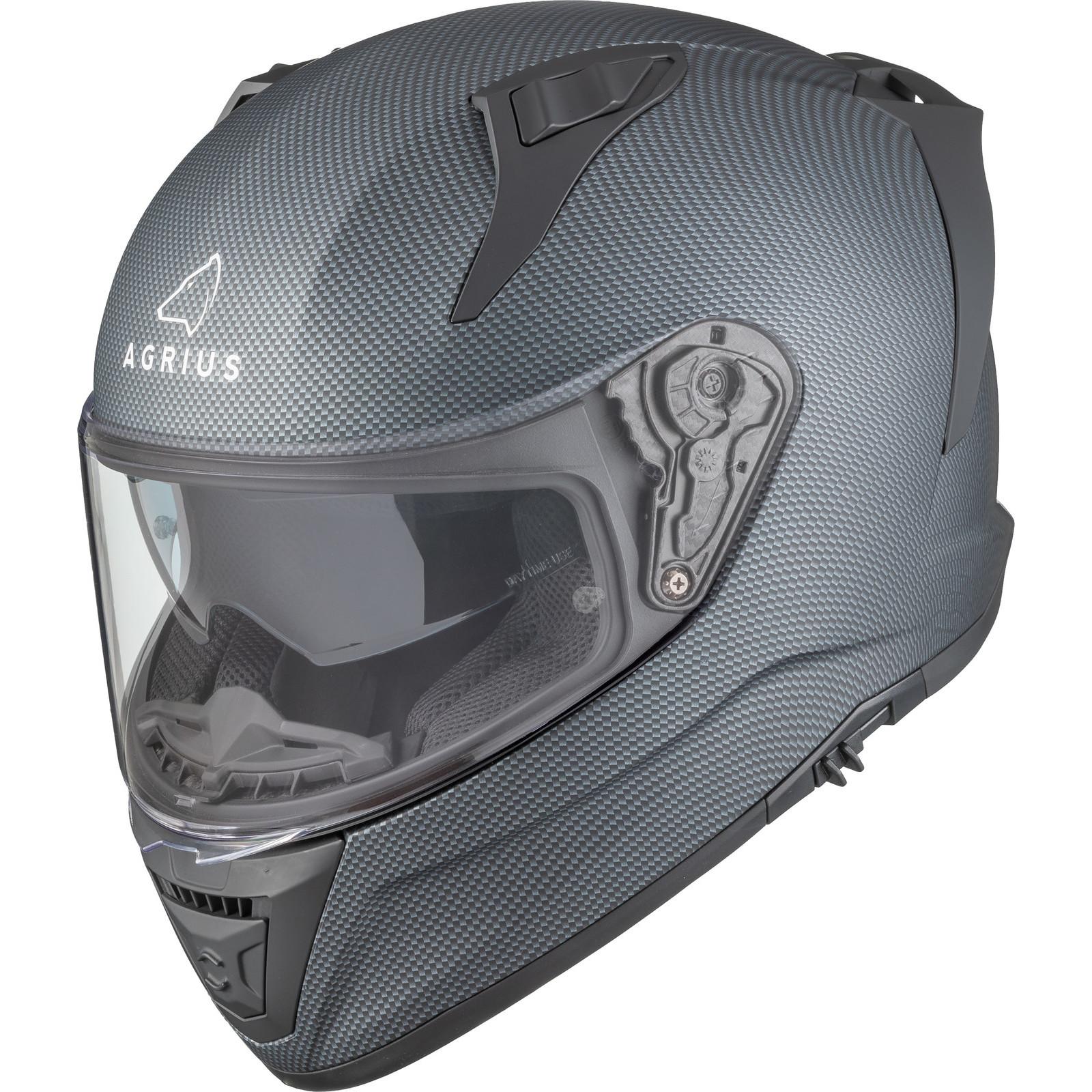Agrius Storm Solid Motorcycle Helmet XS Carbon Matt Black
