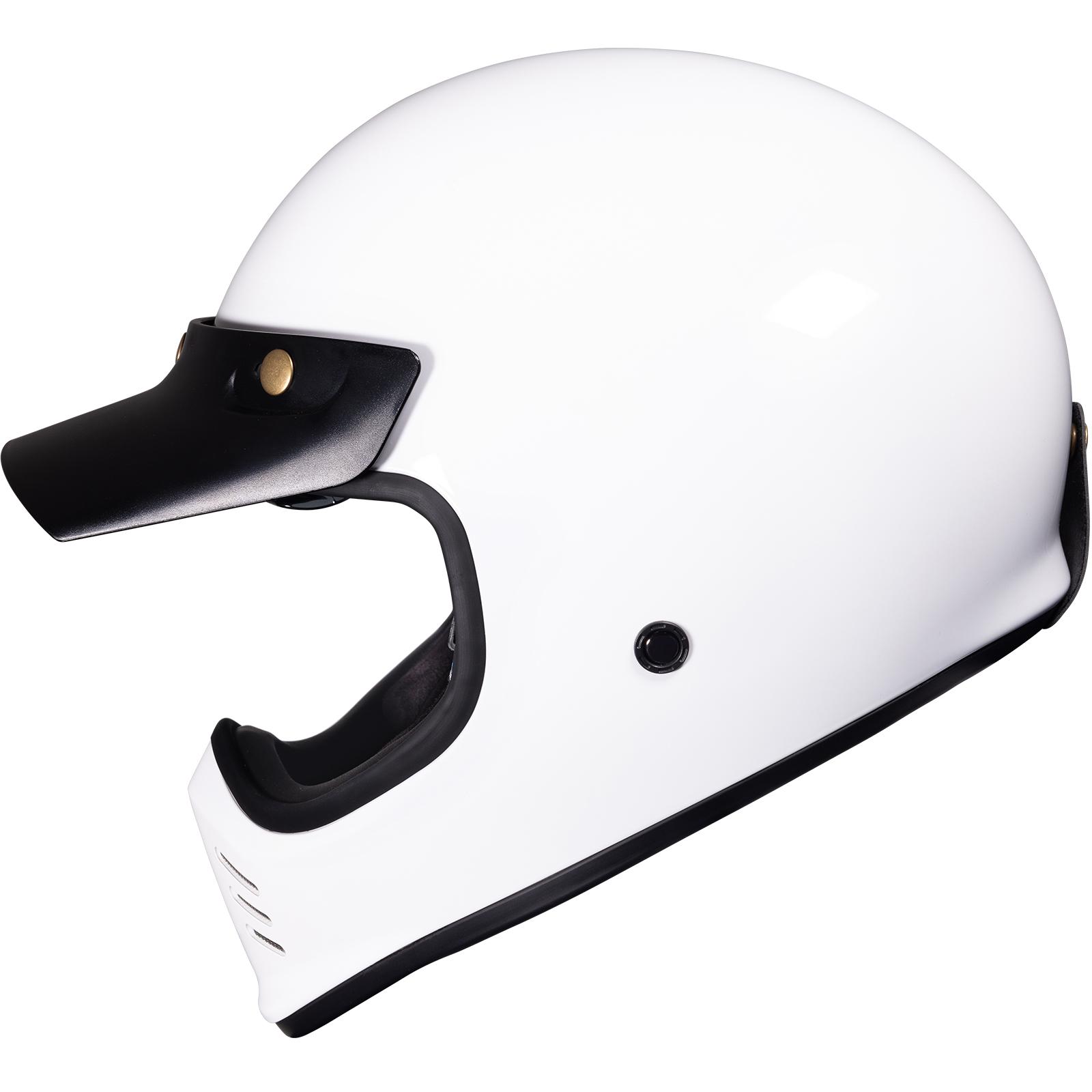 Black Royale II Retro Motorcycle Helmet M Gloss White image 2