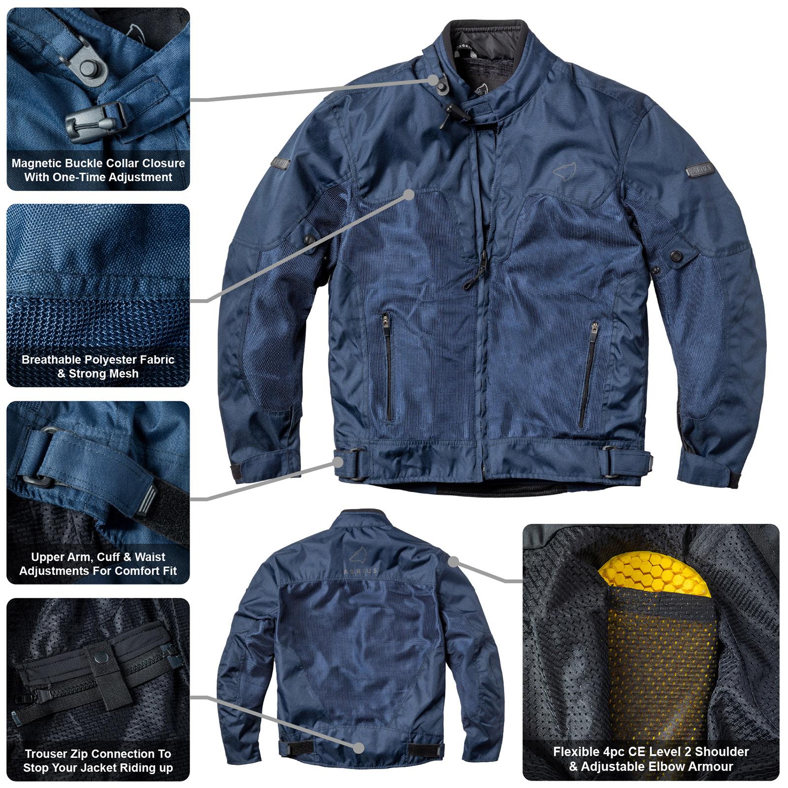 Agrius Airflow Air Motorcycle Jacket 4XL Navy Blue image 2