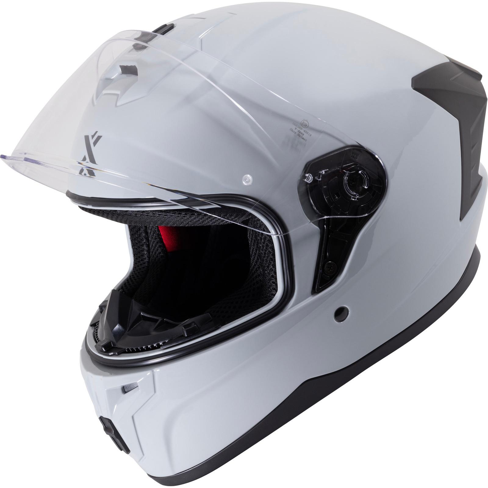 Shox Apex Solid Motorcycle Helmet XXL Gloss Ash Grey image 2