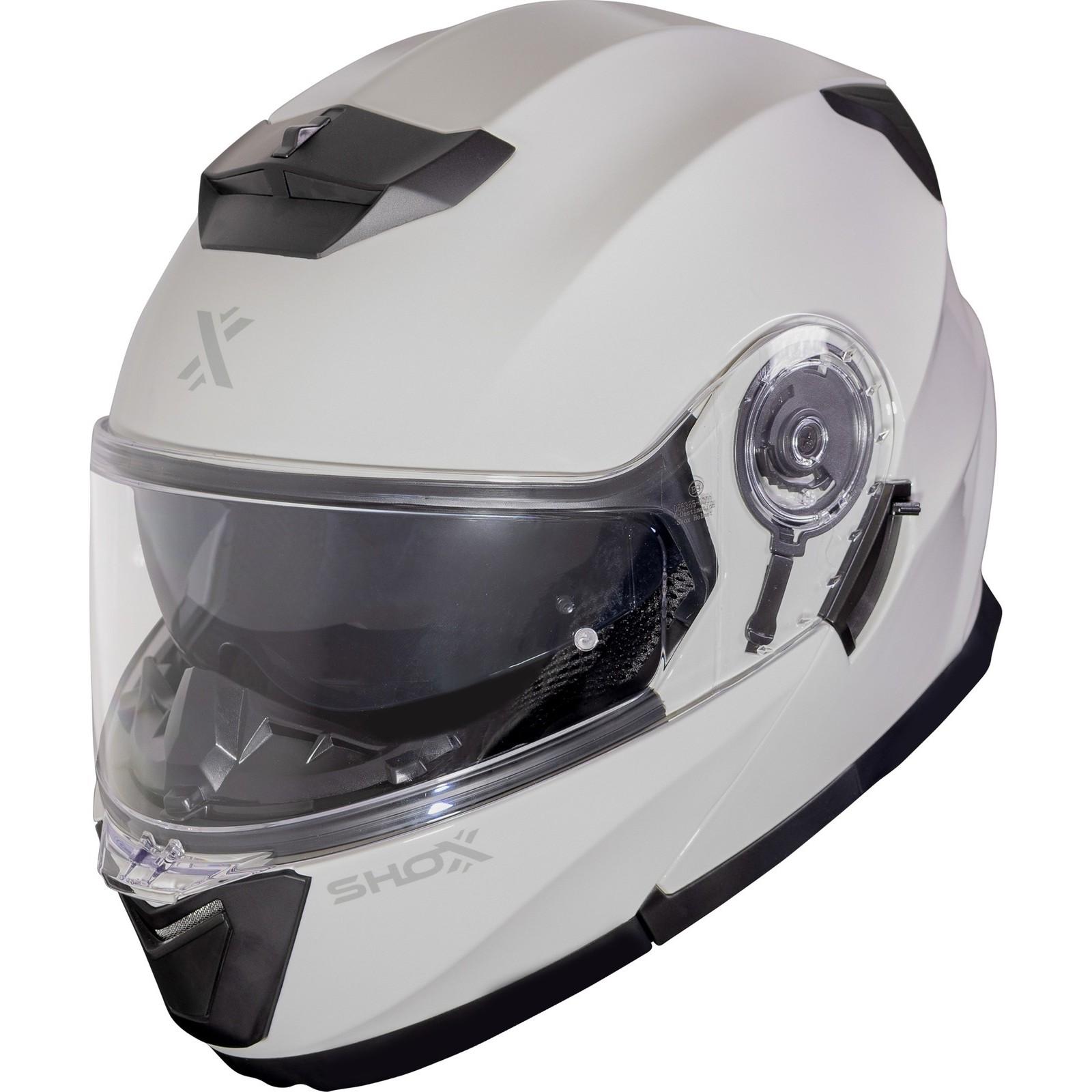 Shox Destination Solid Flip Front Motorcycle Helmet XS Gloss Grey