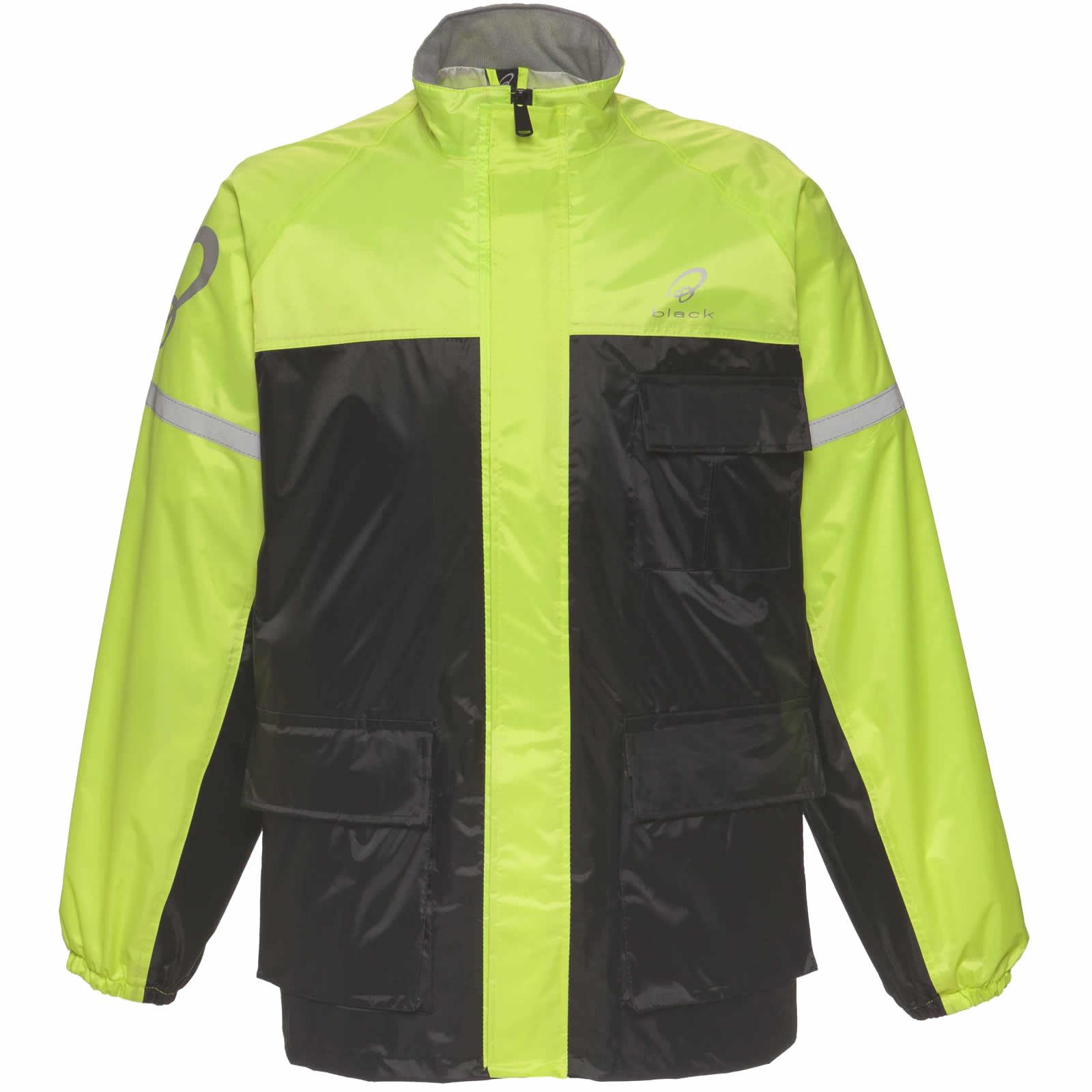 Black Spectre Waterproof Motorcycle Jacket S Black/Hi-Vis (A-050H)