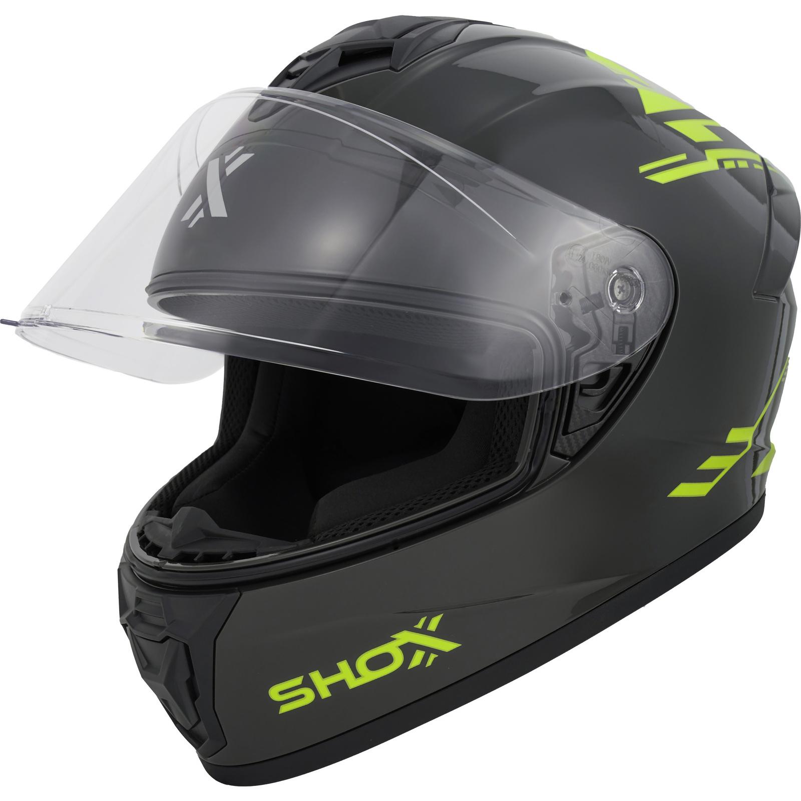 Shox Command Cyber-X Motorcycle Helmet XS Grey Hi-Vis image 2