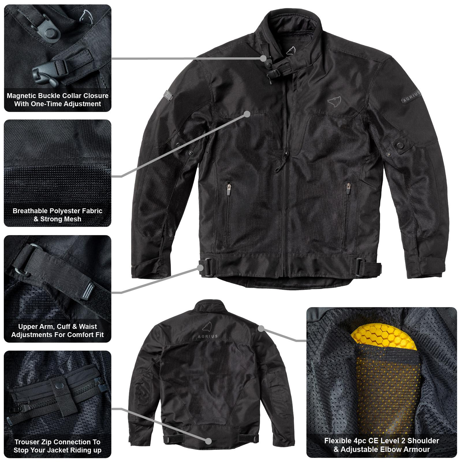Agrius Airflow Air Motorcycle Jacket L Black image 2