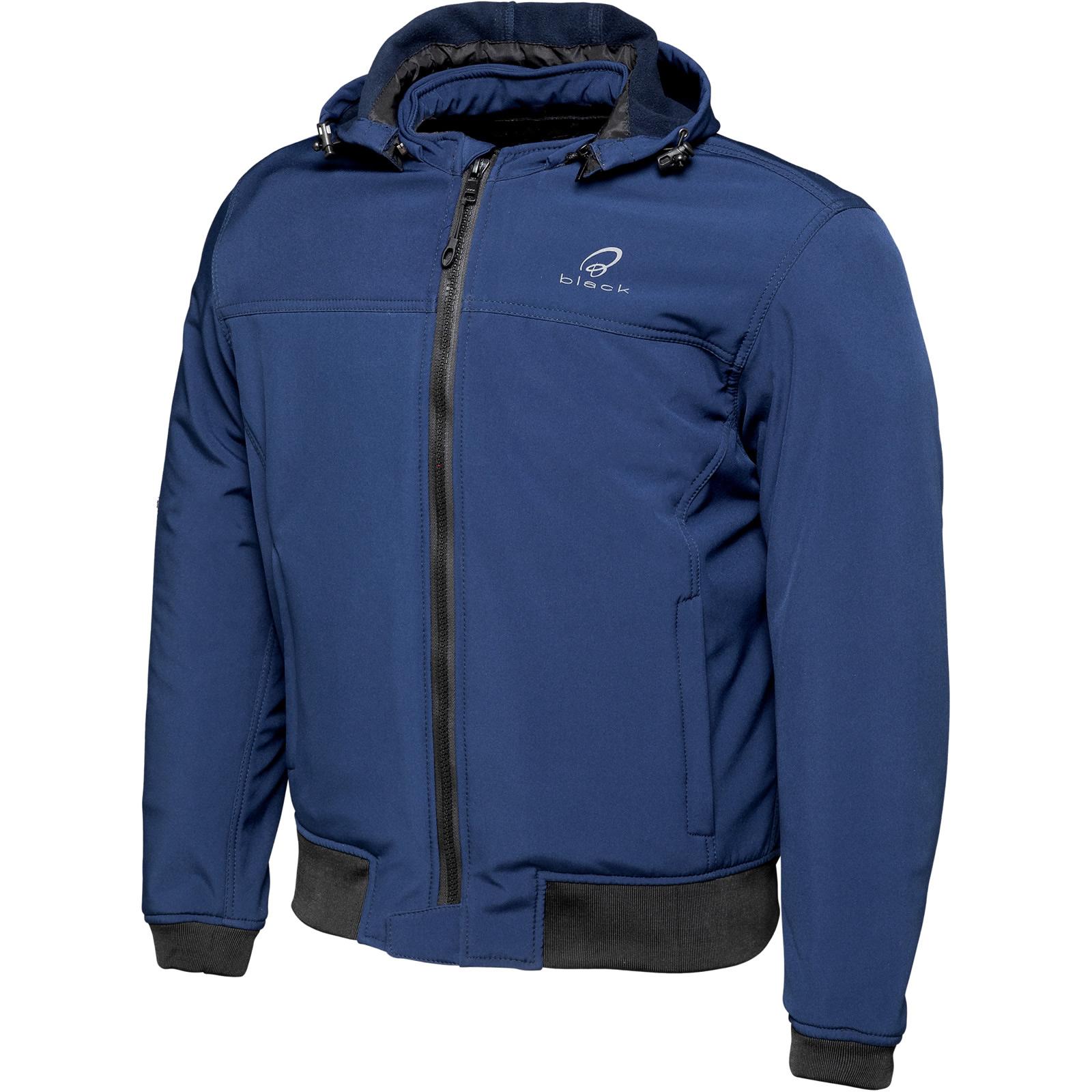 Black Premium Soft Shell Motorcycle Hoodie M Blue