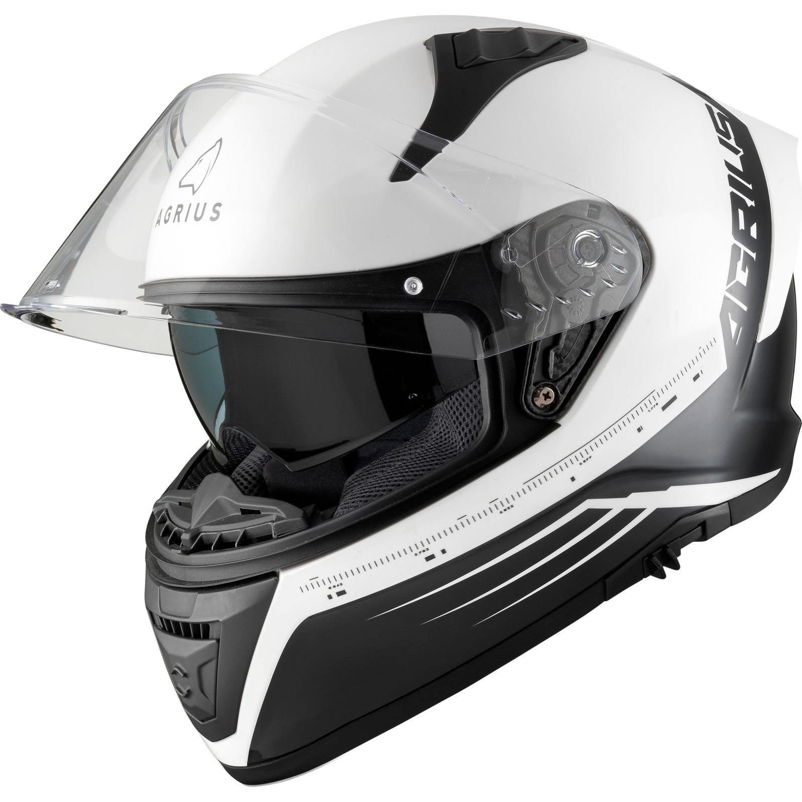 Agrius Storm Calibration Motorcycle Helmet XS Gloss White Black image 2