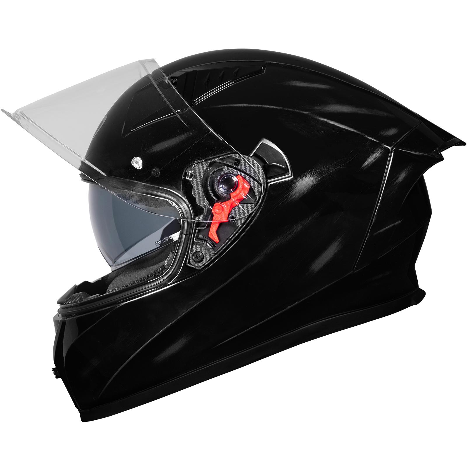 Black Atom Vintage Motorcycle Helmet M Gloss Polished Black image 2
