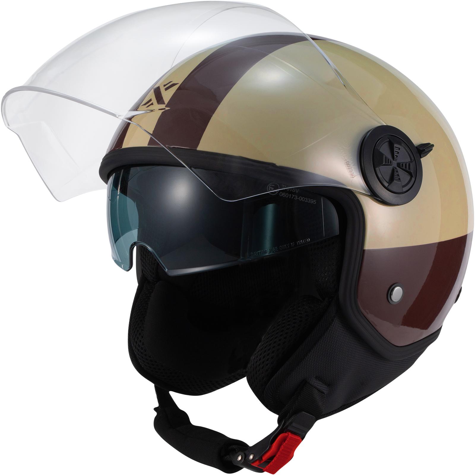 Shox Interceptor SV Ranger Open Face Motorcycle Helmet XL Gloss Burgundy Sand image 2