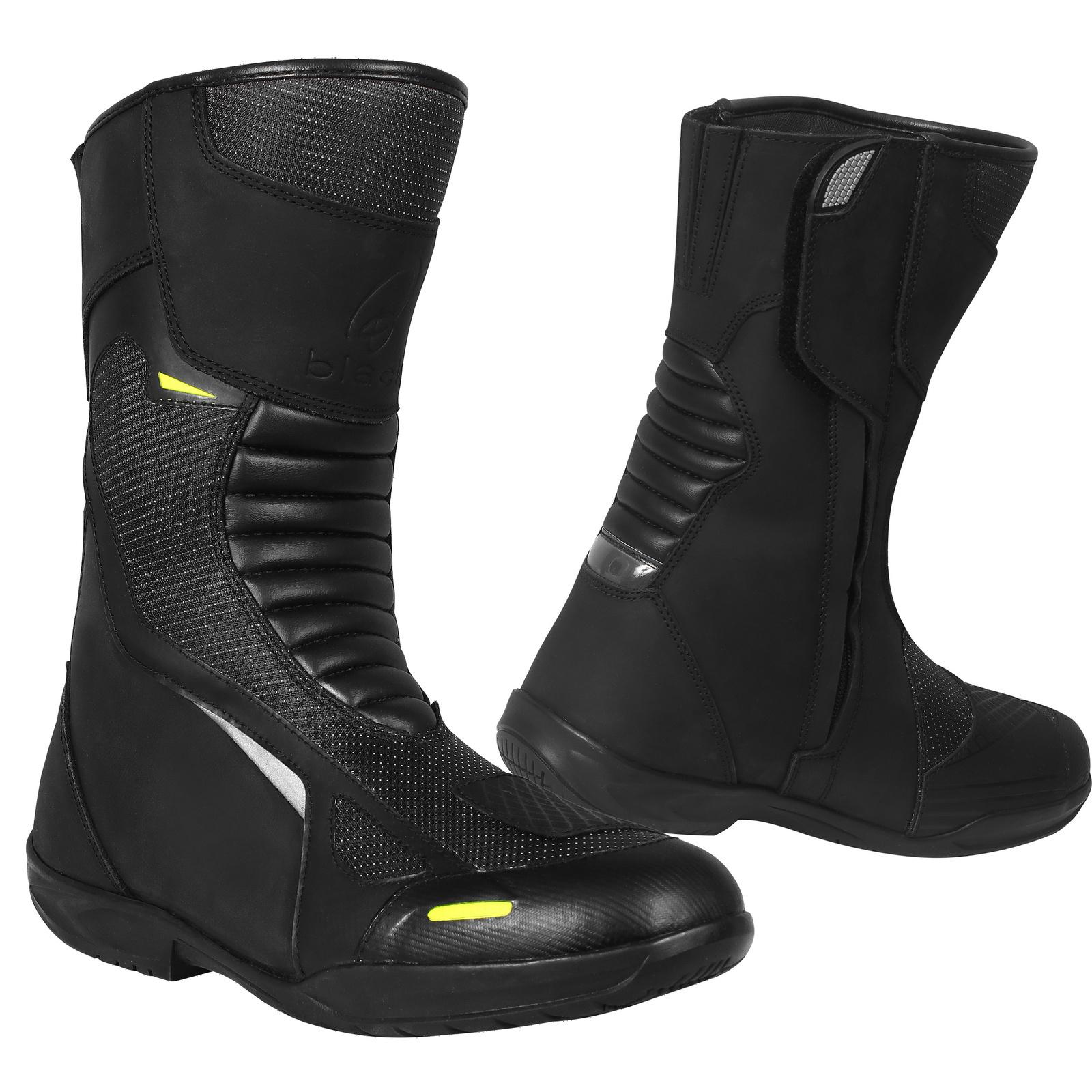 Black Explorer Motorcycle Boots 41 Black (UK 7)