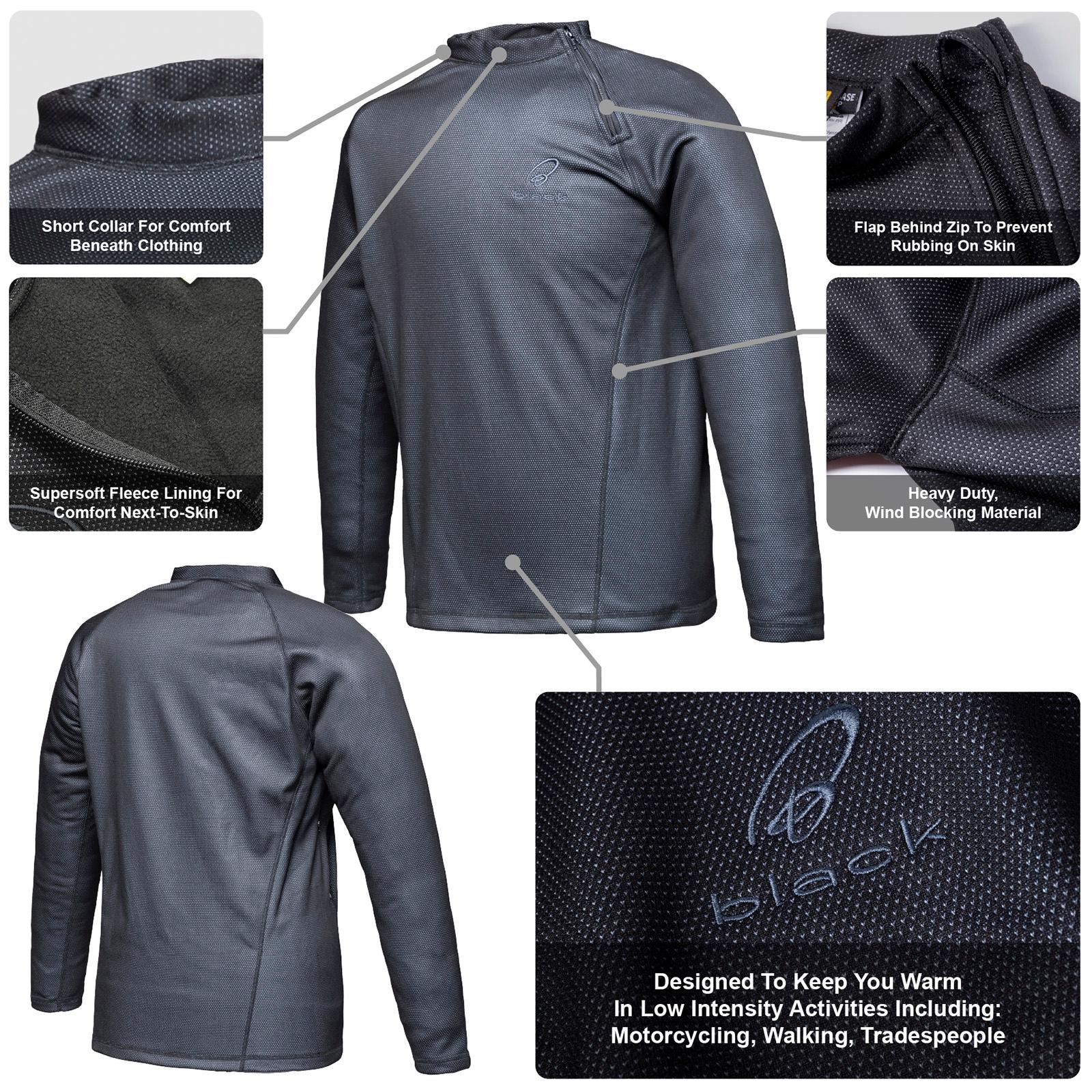 Black Windproof Base Layer Top 3XL Black image 2