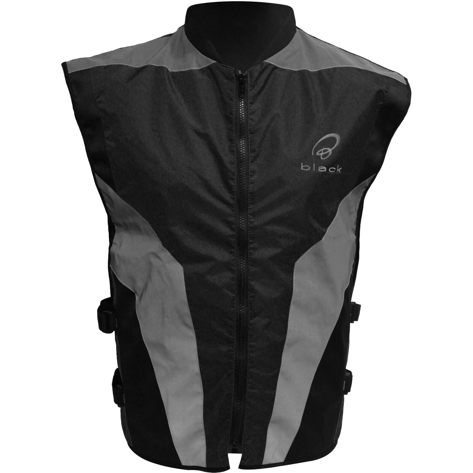 Black Hi-Vis Motorcycle Vest 10XL Black image 2