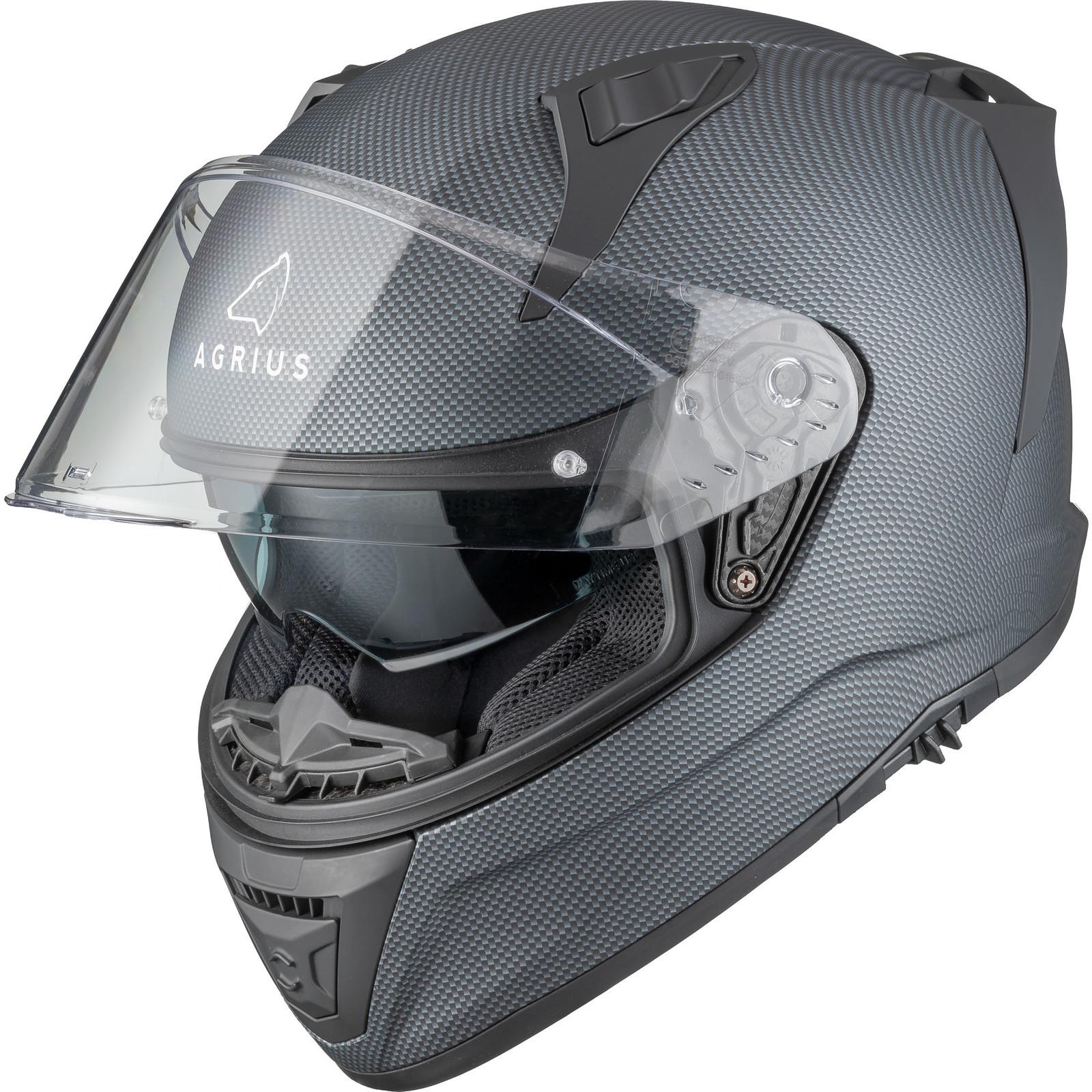 Agrius Storm Solid Motorcycle Helmet L Carbon Matt Black image 2